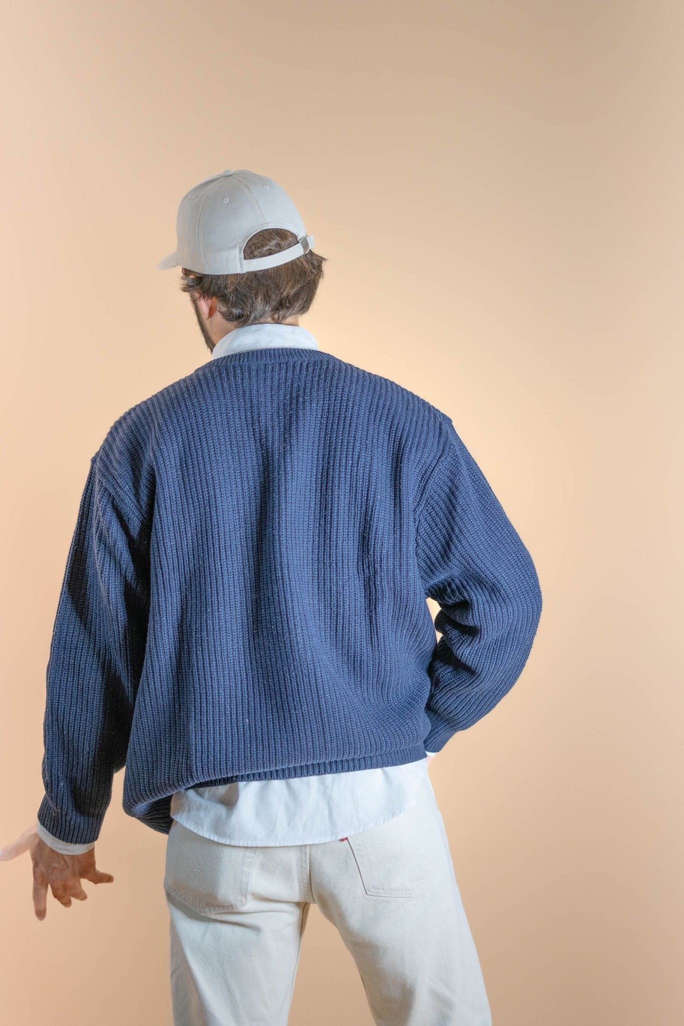 Pull Col Rond Homme Bleu 639 - BLEU - L - amifrip - Friperie en ligne et vêtements vintage
