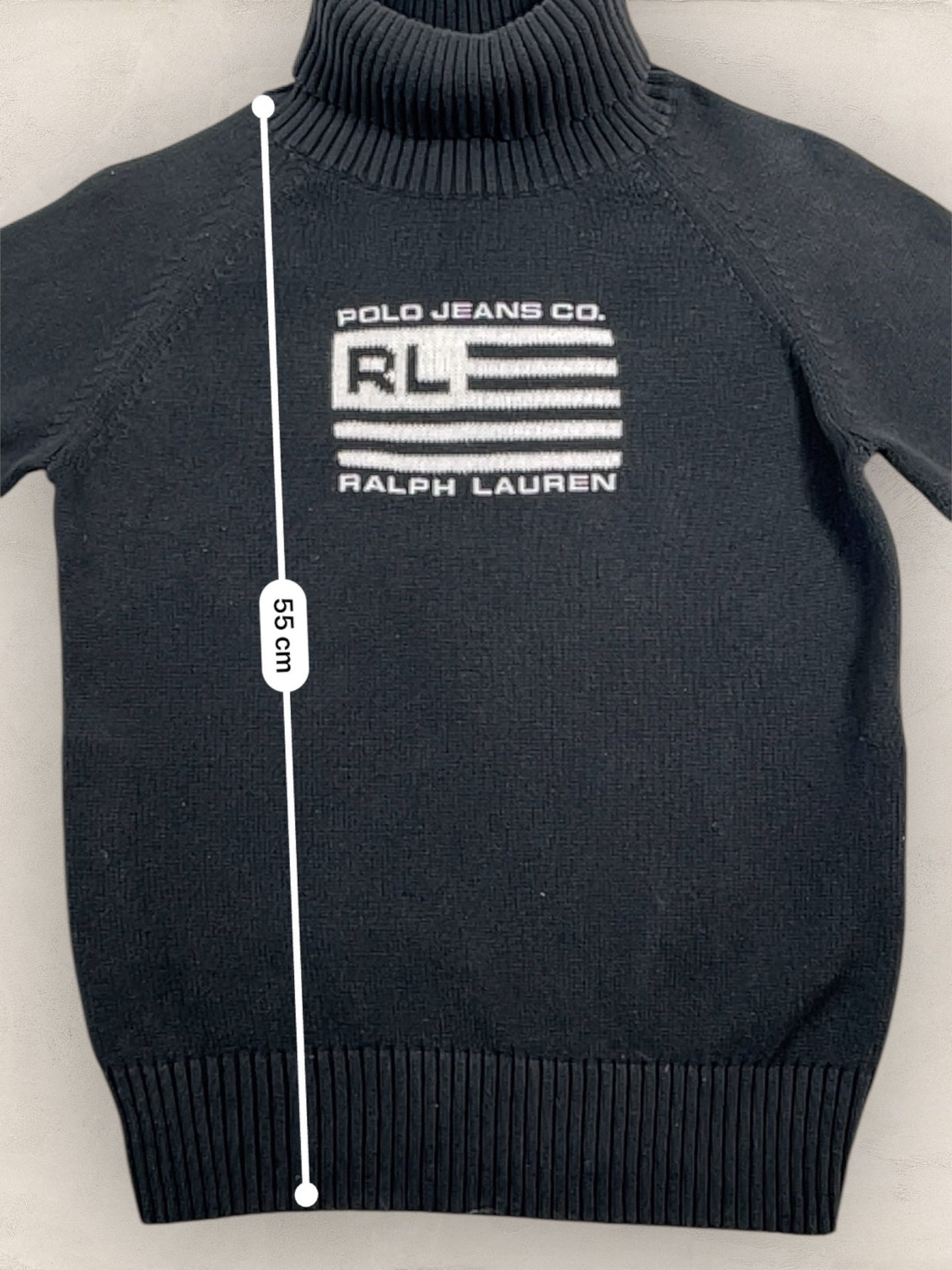 Pull col roulé Ralph Lauren Flag/Drapeau américain ref: 2586 - NOIR - L - amifrip - Friperie en ligne et vêtements vintage