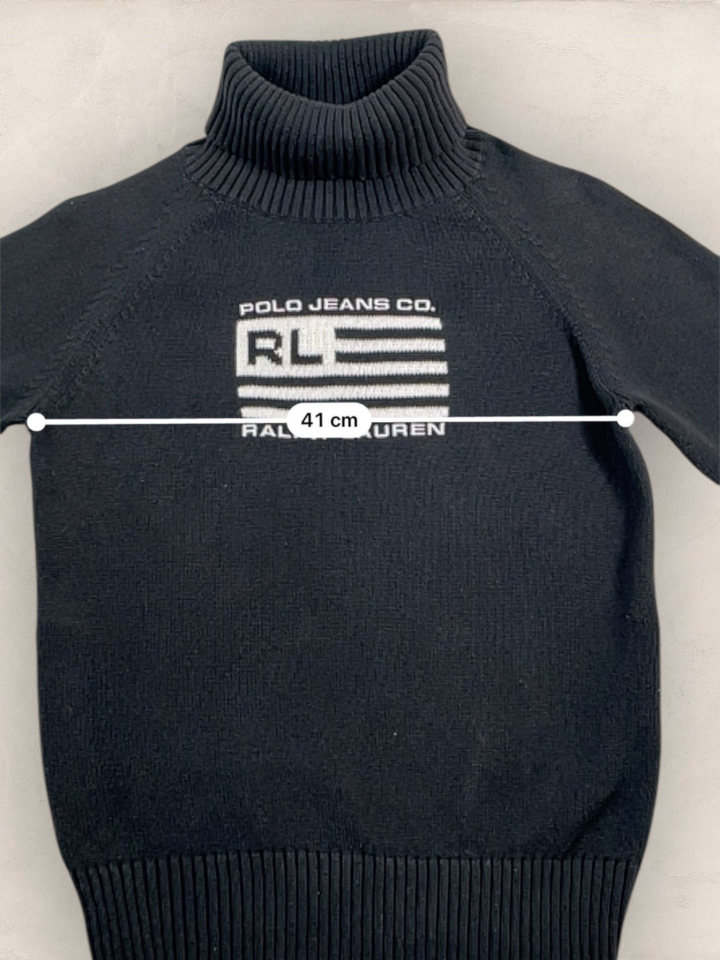 Pull col roulé Ralph Lauren Flag/Drapeau américain ref: 2586 - NOIR - L - amifrip - Friperie en ligne et vêtements vintage