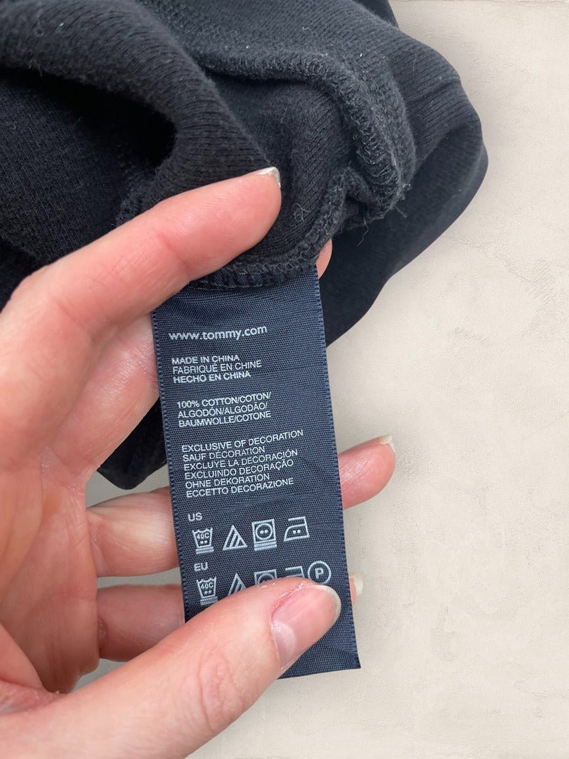 Pull col zippé Tommy Hilfiger - Homme M - Noir - Coton - Très bon état - Ts0242 - amifrip