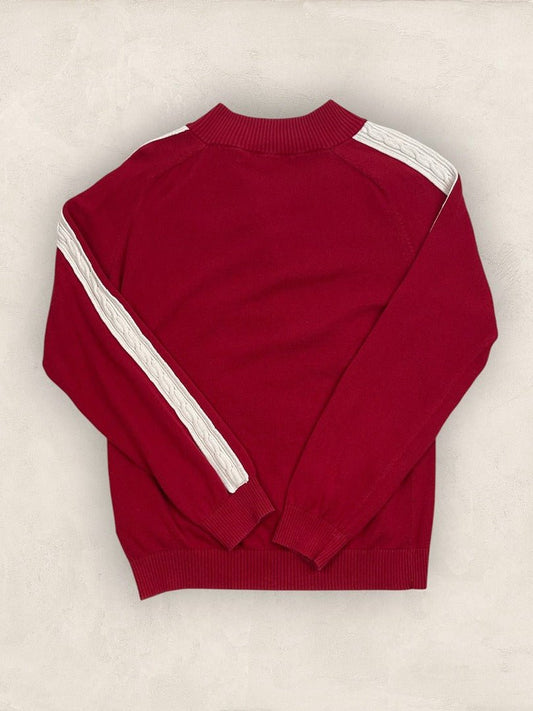 Pull demi - zip Tommy Hilfiger - femme L - Rouge - Coton - Ts0249 - amifrip