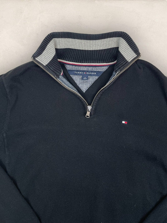 Pull demi - zip Tommy Hilfiger - Homme M - Navy - Coton - Vl0314 - amifrip