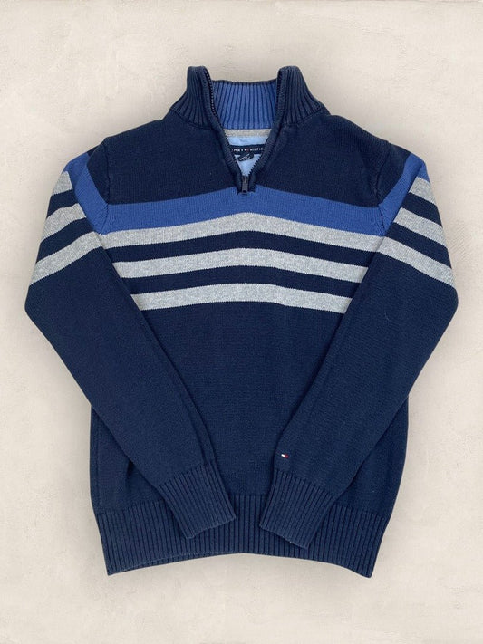 Pull Demi - zip Tommy Hilfiger - Homme S - Marine - Coton - Ts0274 - amifrip