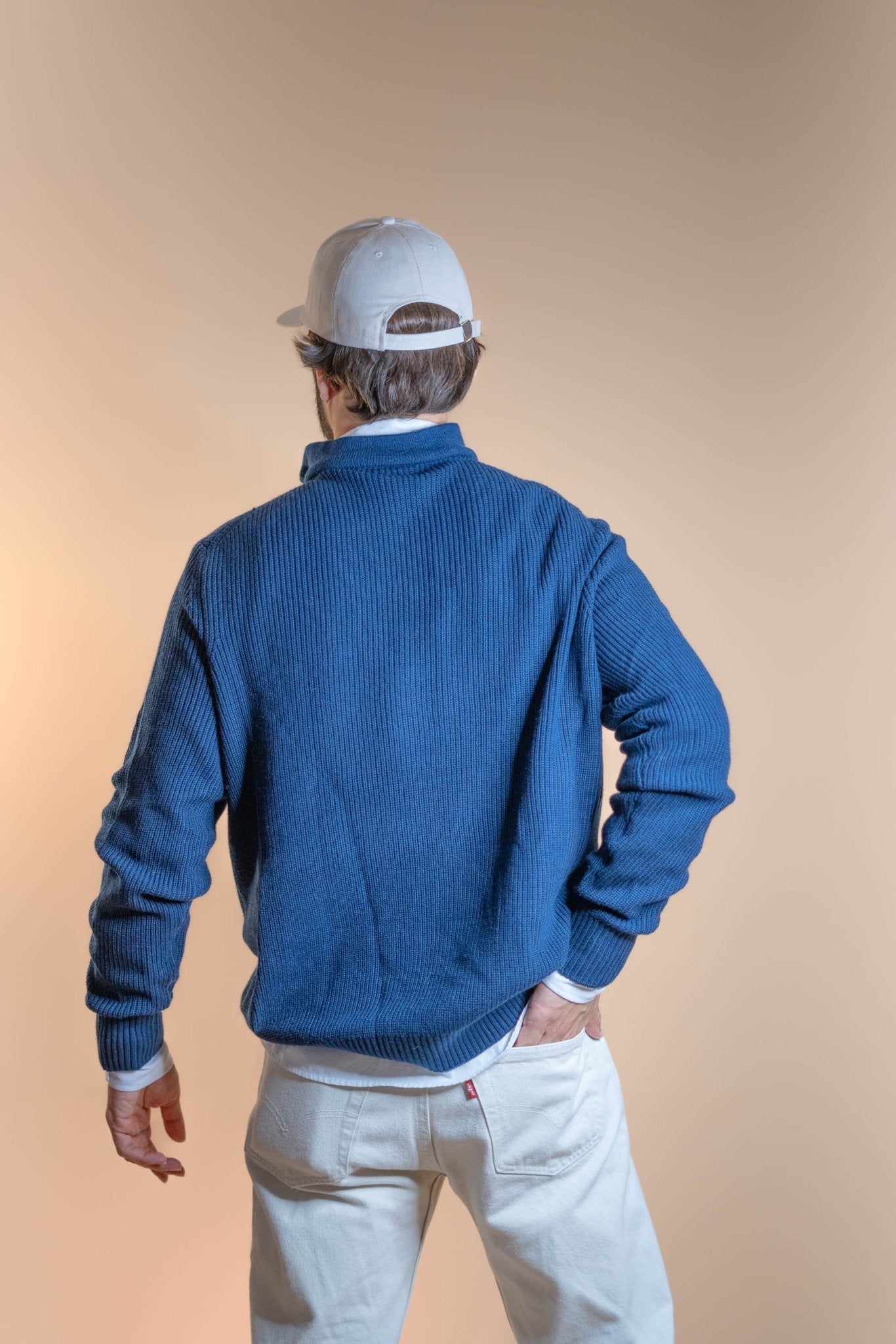 Pull Half - Zip Homme Bleu 640 - BLEU - L - amifrip - Friperie en ligne et vêtements vintage