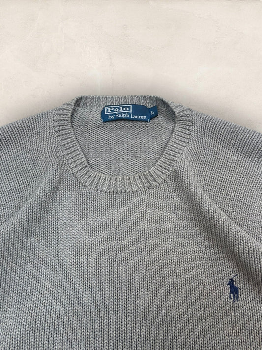 Pull Homme Col Rond Ralph Lauren Gris L Ref:4048 - Gris - L - amifrip