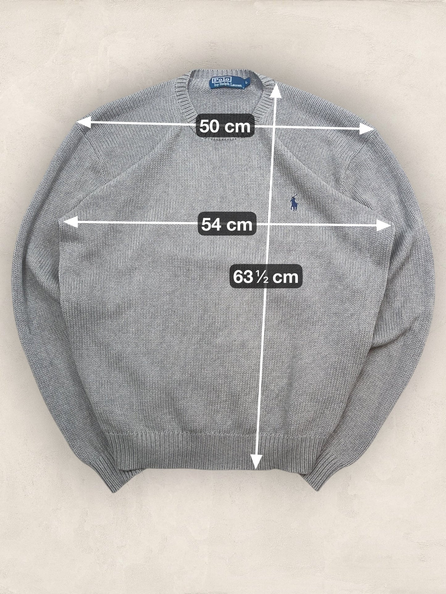 Pull Homme Col Rond Ralph Lauren Gris L Ref:4048 - Gris - L - amifrip