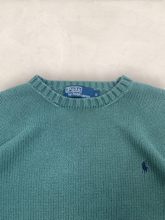 Pull Homme Col Rond Ralph Lauren Vert S Coton Ref:4042 - Vert - S - amifrip