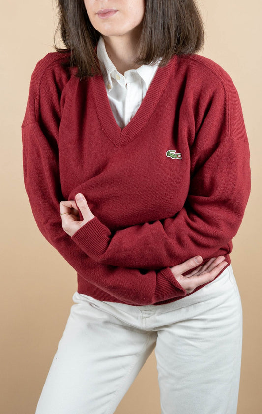 Pull Lacoste Vintage ref: 1618 - ROUGE - M - amifrip - Friperie en ligne et vêtements vintage