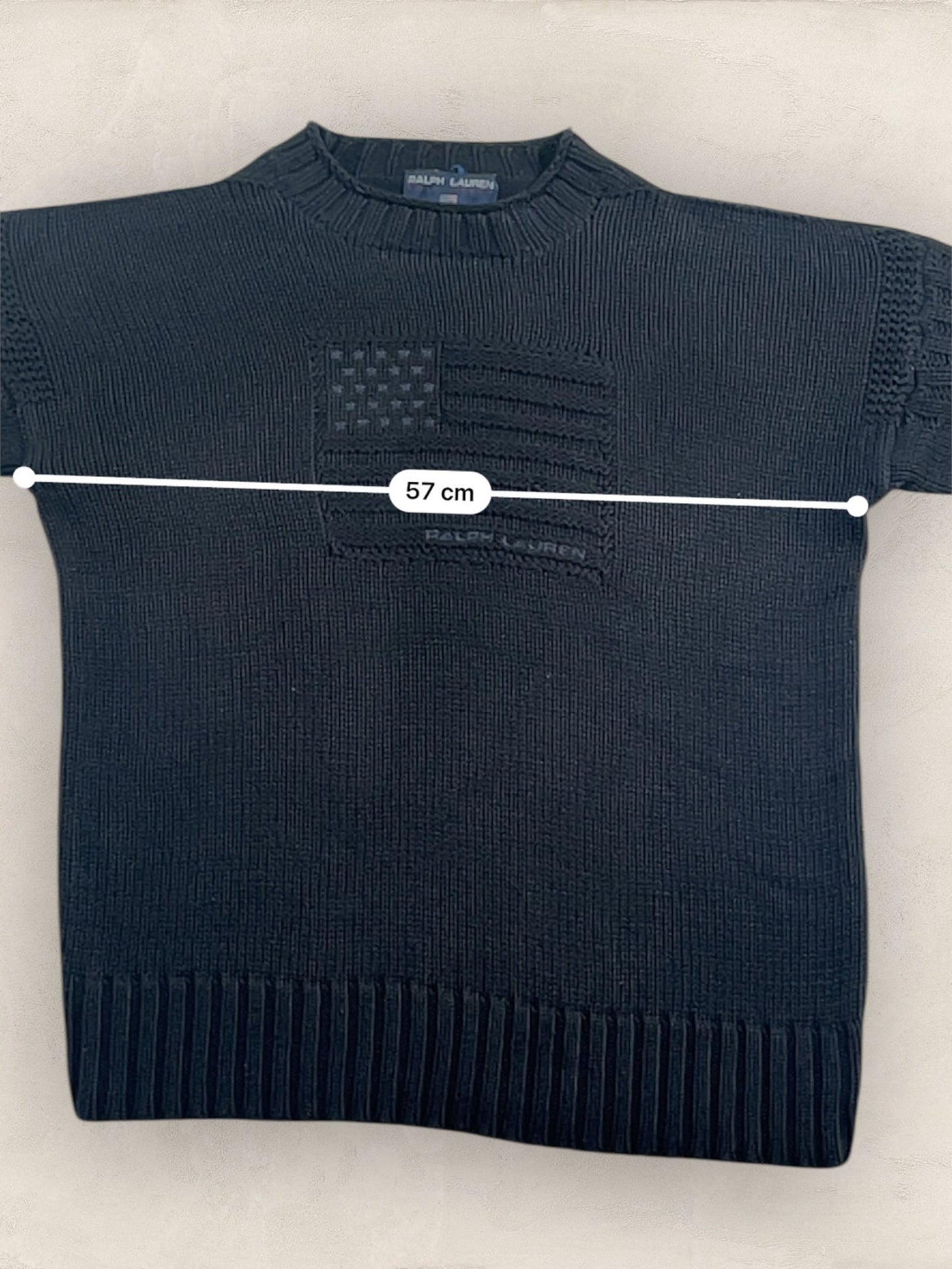 pull - ralph - lauren - flag - ref: - 2600 - NOIR - L - amifrip - Friperie en ligne et vêtements vintage
