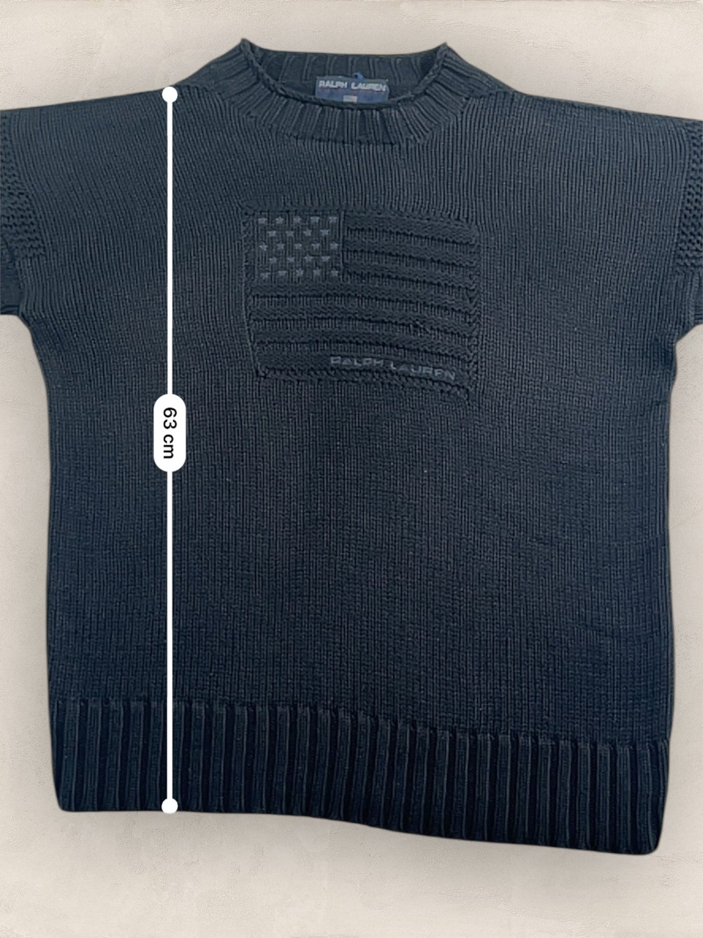 pull - ralph - lauren - flag - ref: - 2600 - NOIR - L - amifrip - Friperie en ligne et vêtements vintage