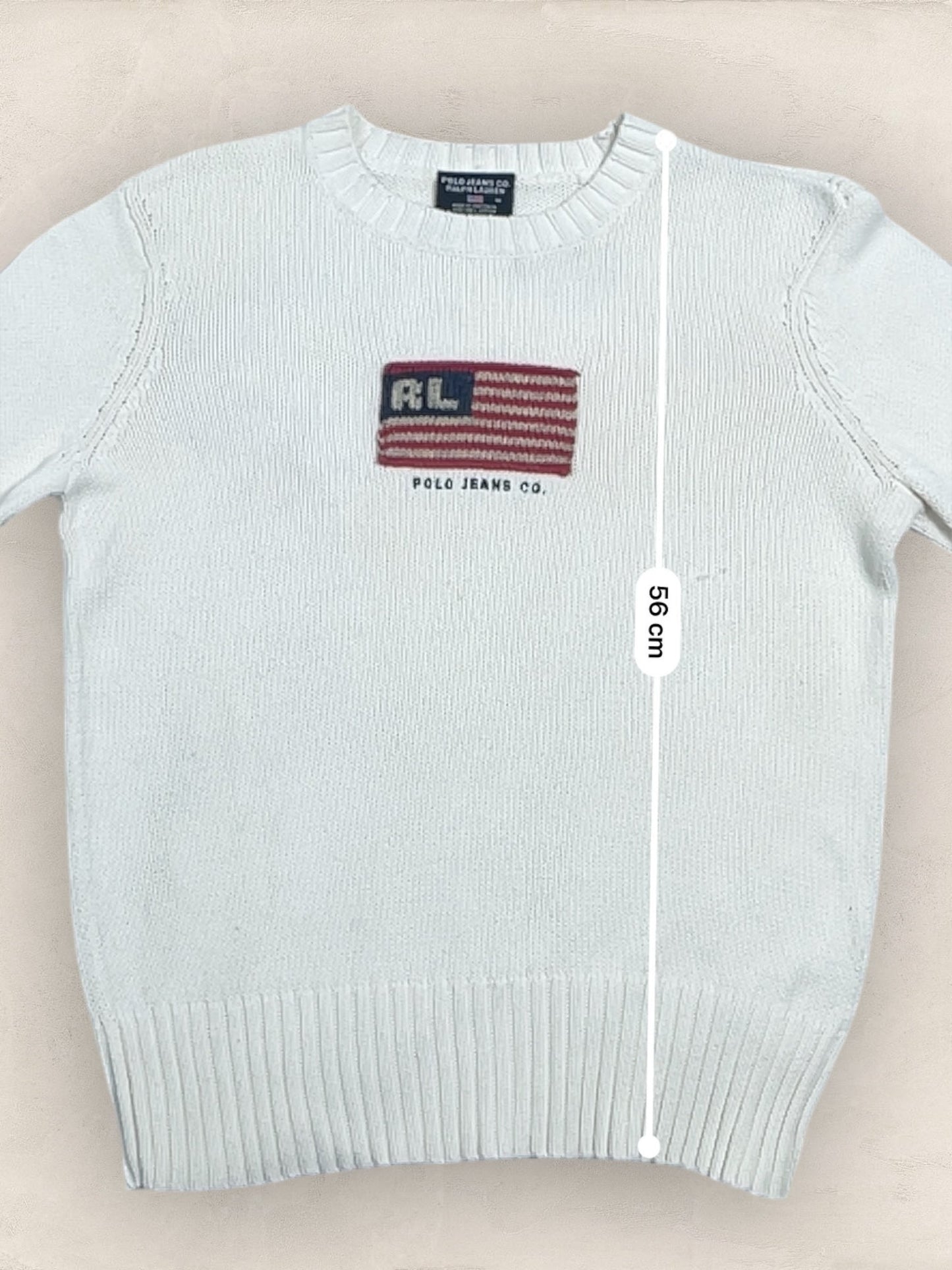 Pull Ralph Lauren Flag/Drapeau Americain Blanc M Femme Ref : 2594 - Blanc - M - amifrip - Friperie en ligne et vêtements vintage