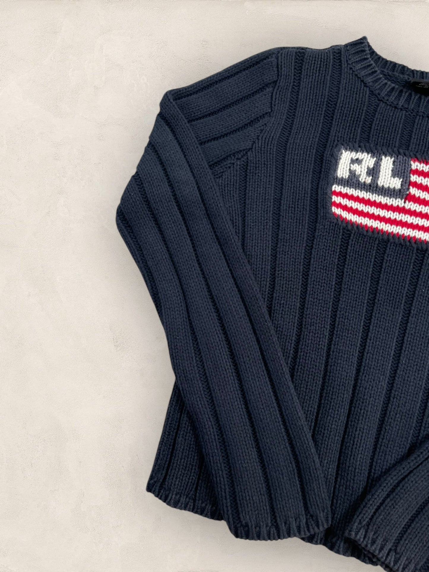 Pull Ralph Lauren Flag/Drapeau américain ref: 2581 - NOIR - M - amifrip - Friperie en ligne et vêtements vintage