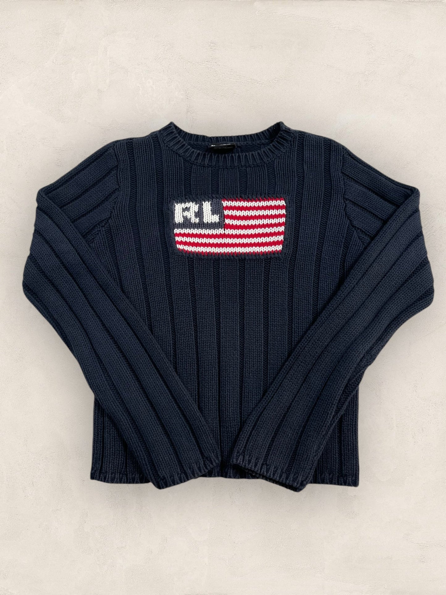 Pull Ralph Lauren Flag/Drapeau américain ref: 2581 - NOIR - M - amifrip - Friperie en ligne et vêtements vintage