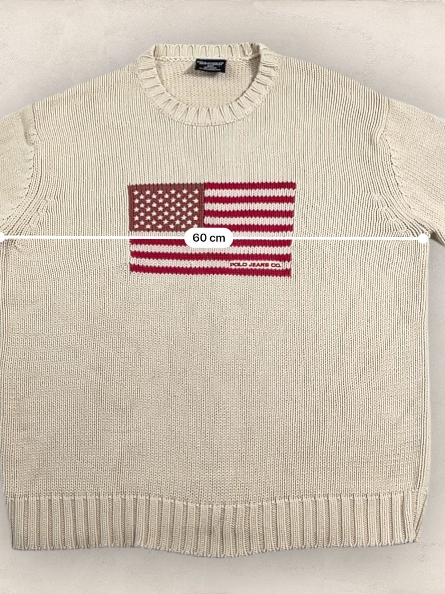 Pull Ralph Lauren Flag/Drapeau américain ref: 2603 - CREME - L - amifrip - Friperie en ligne et vêtements vintage