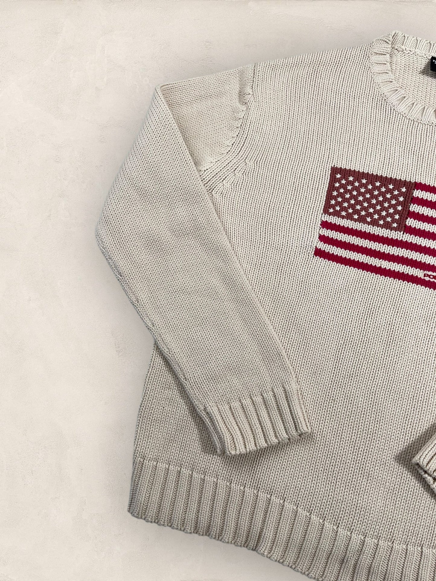 Pull Ralph Lauren Flag/Drapeau américain ref: 2603 - CREME - L - amifrip - Friperie en ligne et vêtements vintage