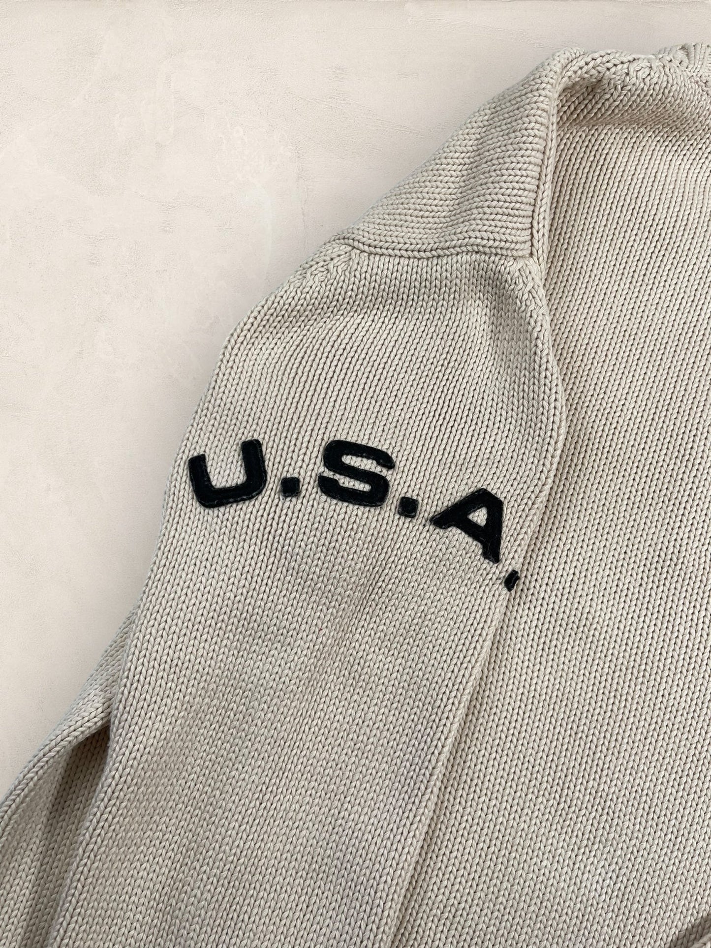 Pull Ralph Lauren Flag/Drapeau américain ref: 2603 - CREME - L - amifrip - Friperie en ligne et vêtements vintage