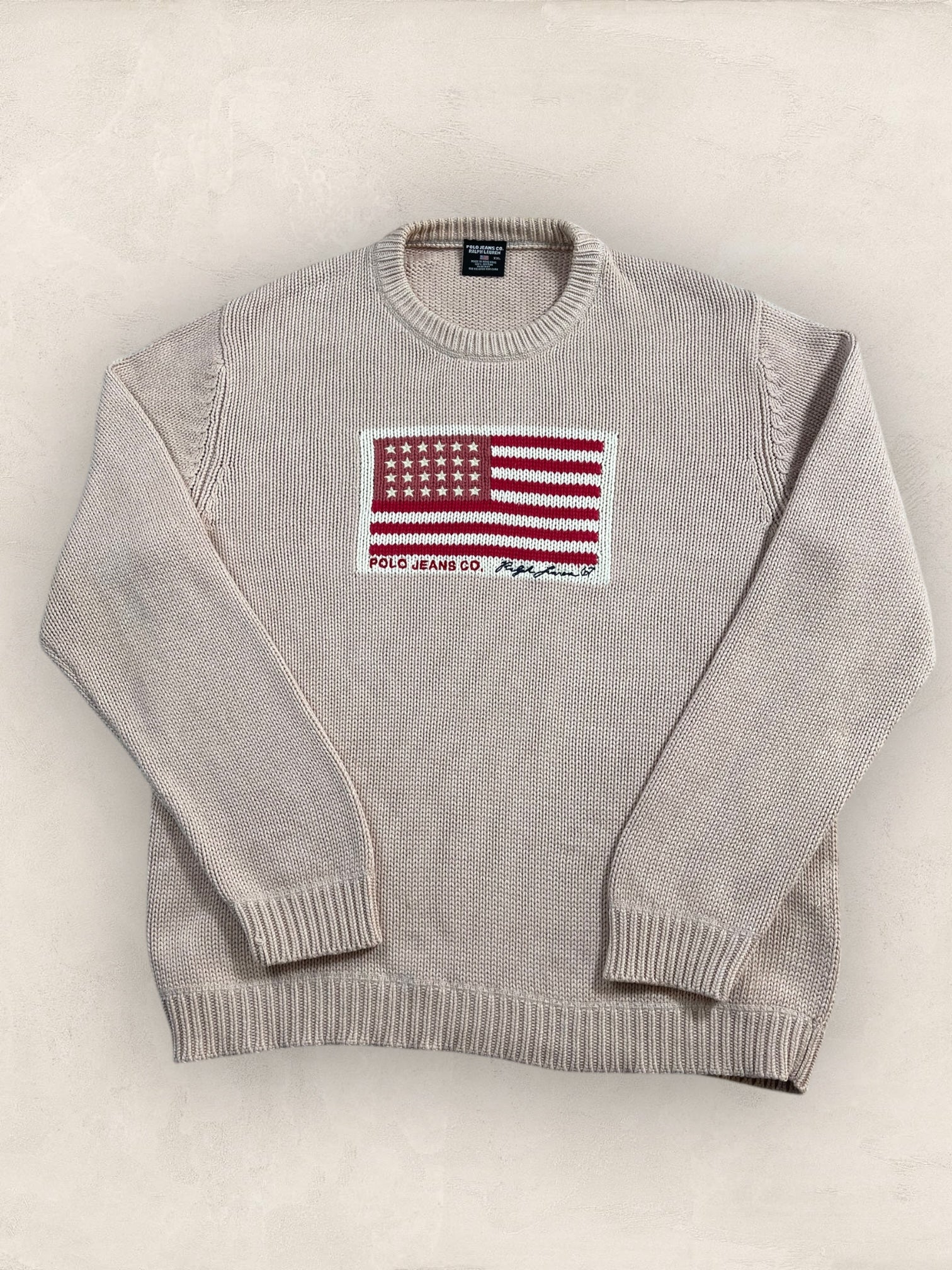 Pull Ralph Lauren Flag/Drapeau américain ref: 2605 - ROSE - 2XL - amifrip - Friperie en ligne et vêtements vintage