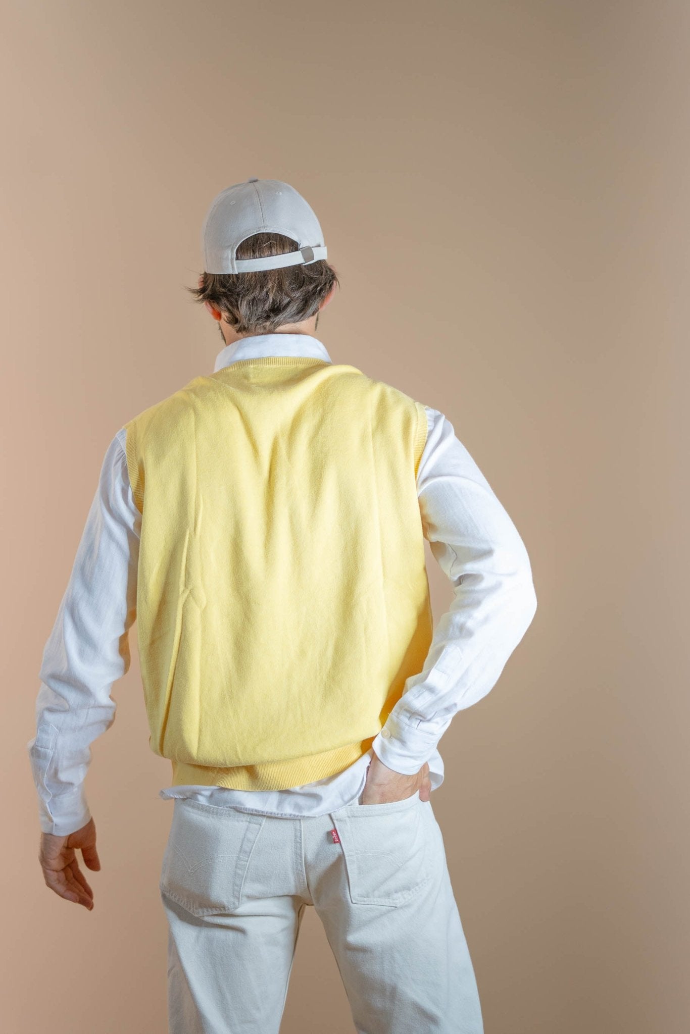Pull Sans Manche Ralph Lauren Homme 57 - JAUNE - L - amifrip - Friperie en ligne et vêtements vintage