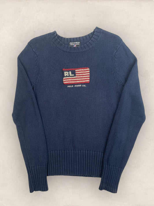 Pull sweat à capuche, Ralph Lauren Flag Drapeau USA, Crème L Femme (2585) - BLEU MARINE - S - amifrip