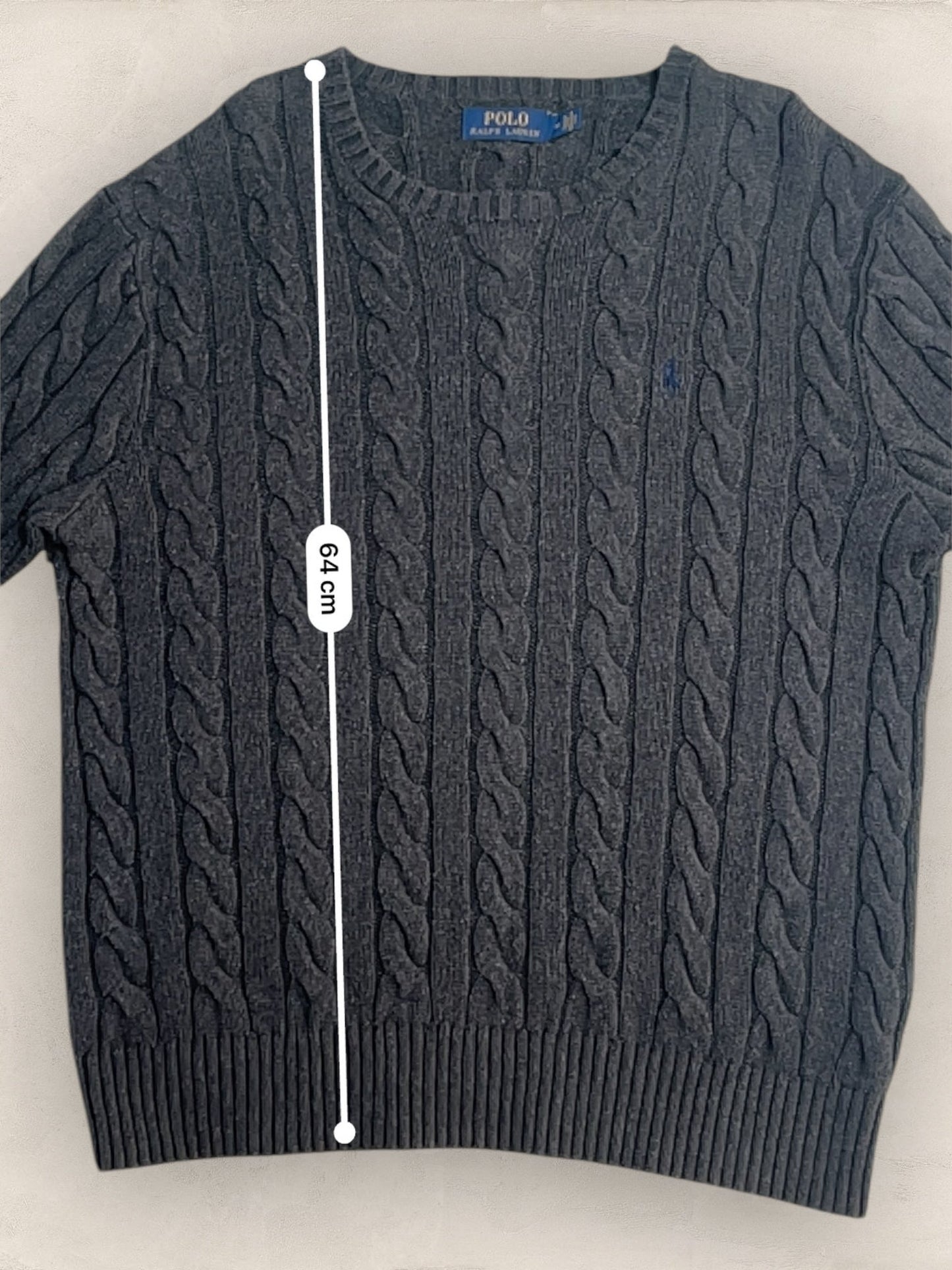 Pull Torsadé Ralph Lauren Homme #1822 - M - Gris - amifrip - Friperie en ligne et vêtements vintage