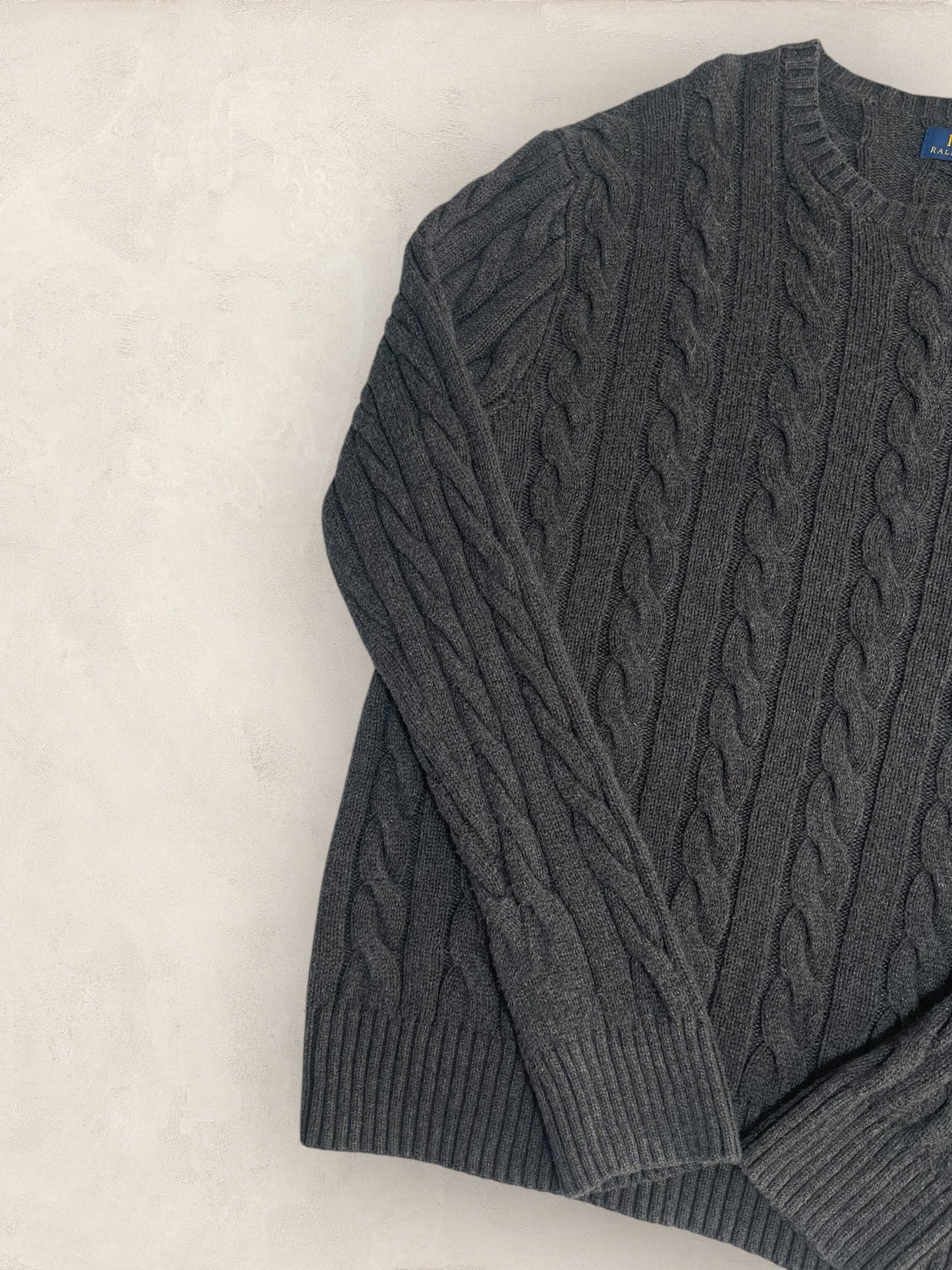 Pull Torsadé Ralph Lauren Homme #1822 - M - Gris - amifrip - Friperie en ligne et vêtements vintage
