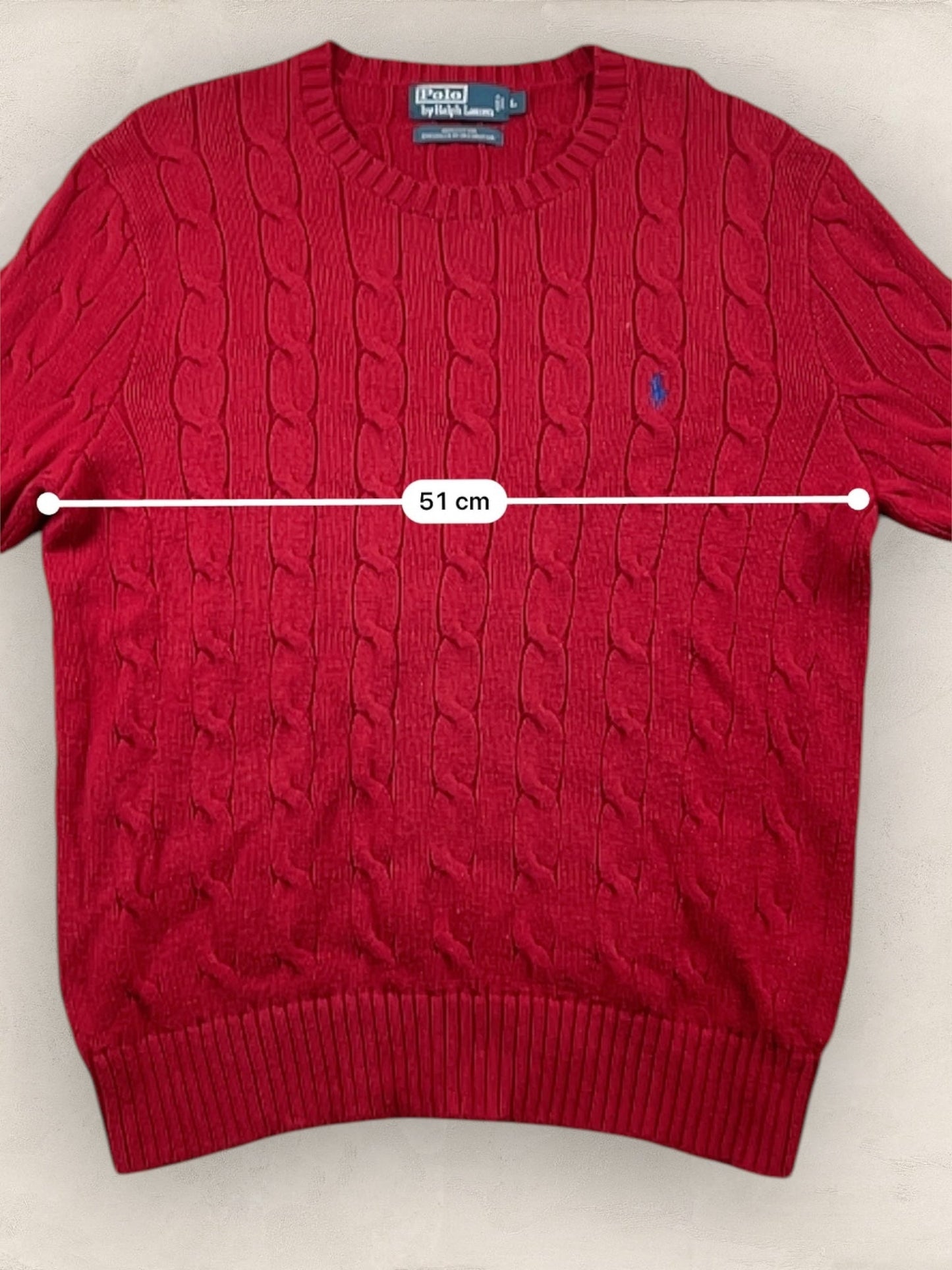 Pull Torsadé Ralph Lauren Homme #1825 - Rouge - L - amifrip - Friperie en ligne et vêtements vintage