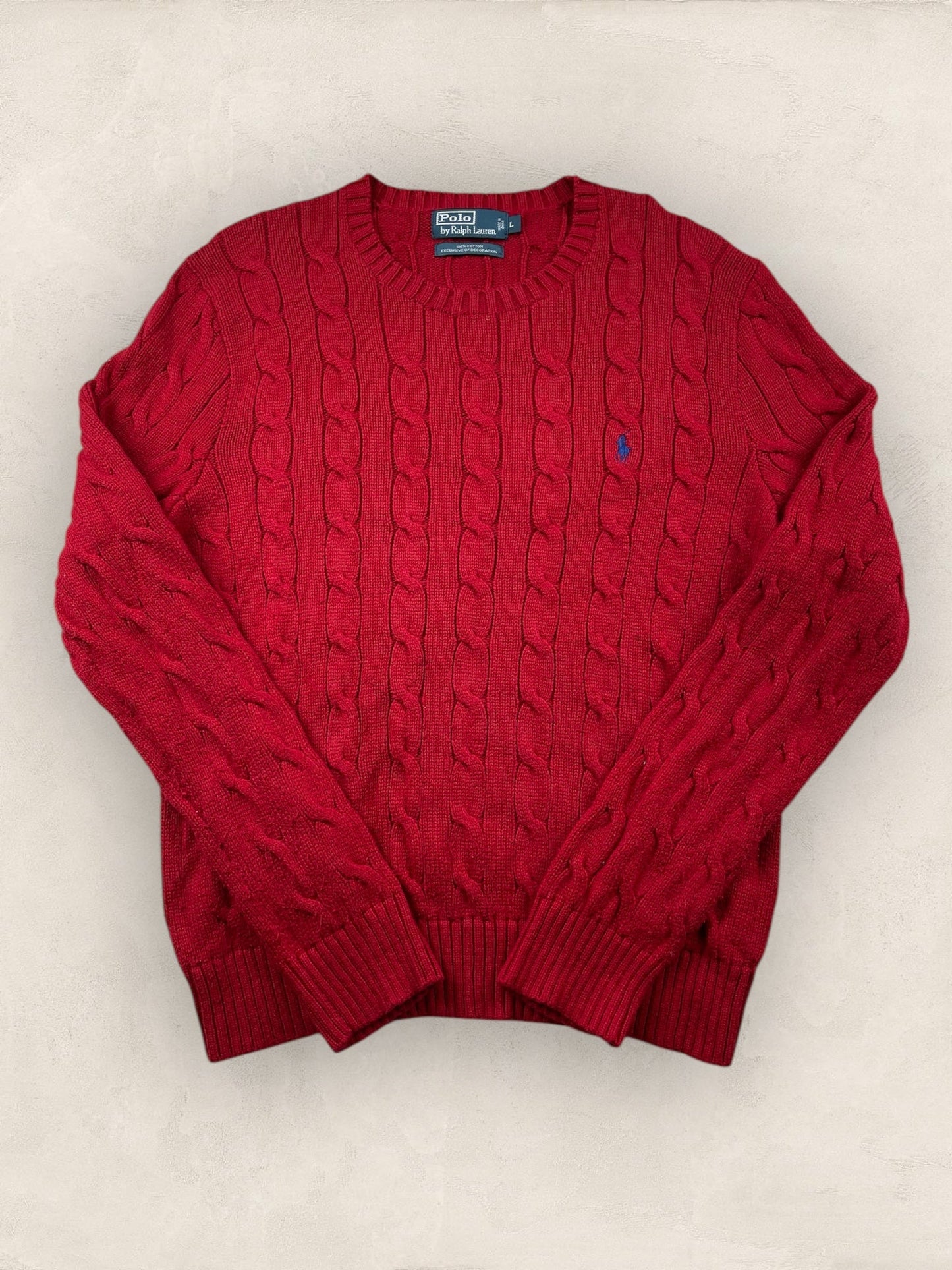 Pull Torsadé Ralph Lauren Homme #1825 - Rouge - L - amifrip - Friperie en ligne et vêtements vintage