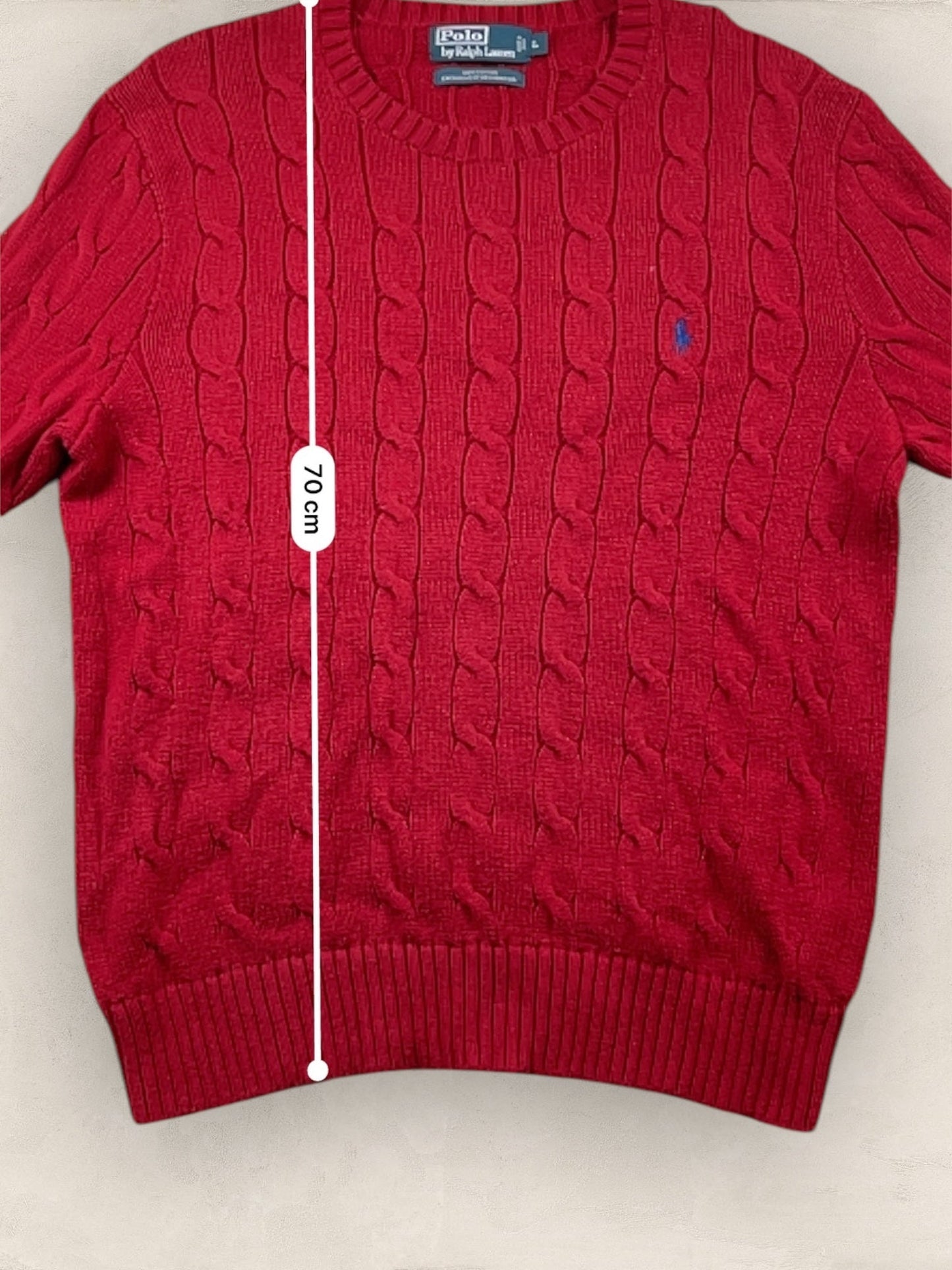 Pull Torsadé Ralph Lauren Homme #1825 - Rouge - L - amifrip - Friperie en ligne et vêtements vintage
