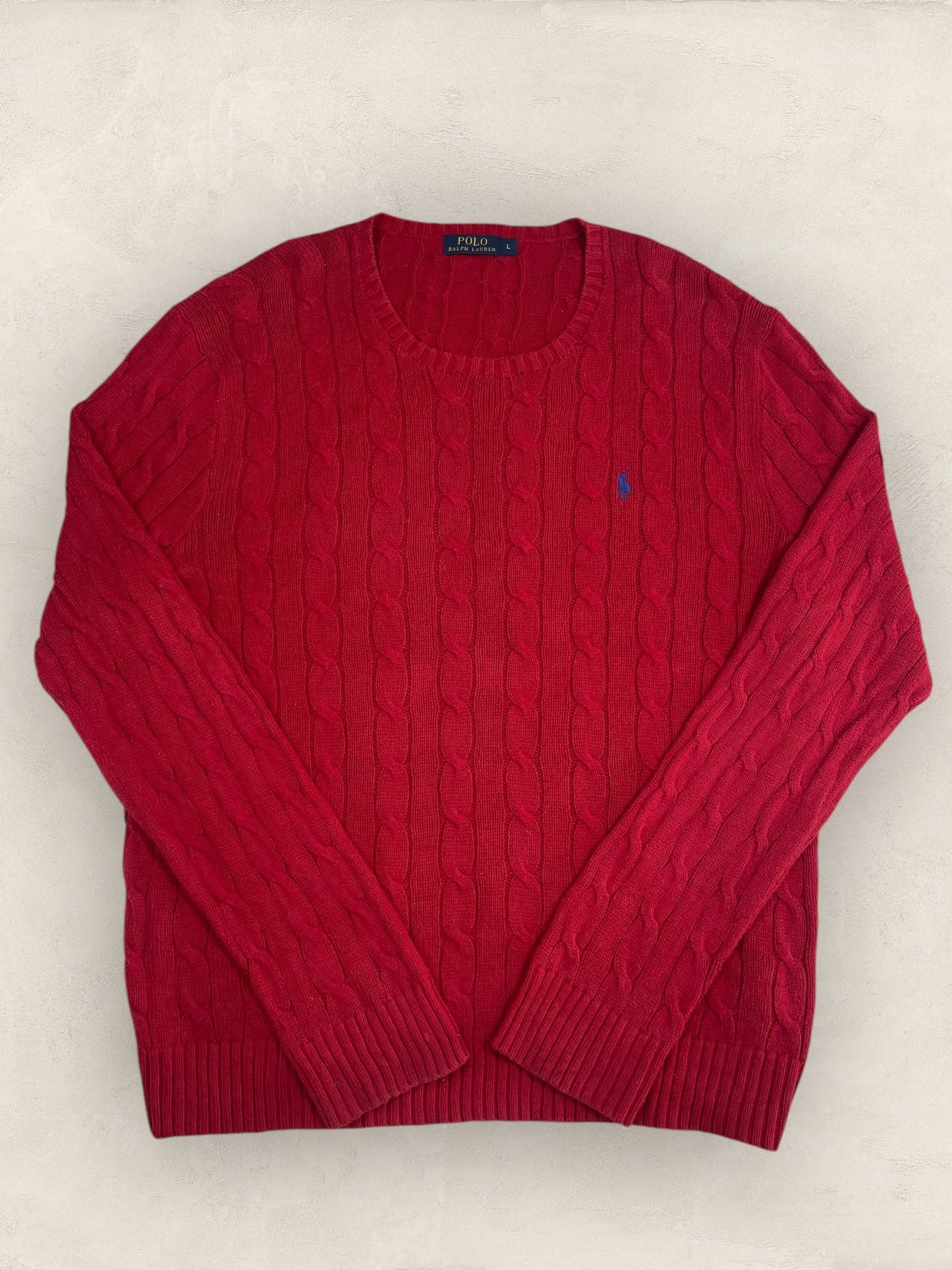 Pull Torsadé Ralph Lauren Homme #1861 - Rouge - L - amifrip - Friperie en ligne et vêtements vintage