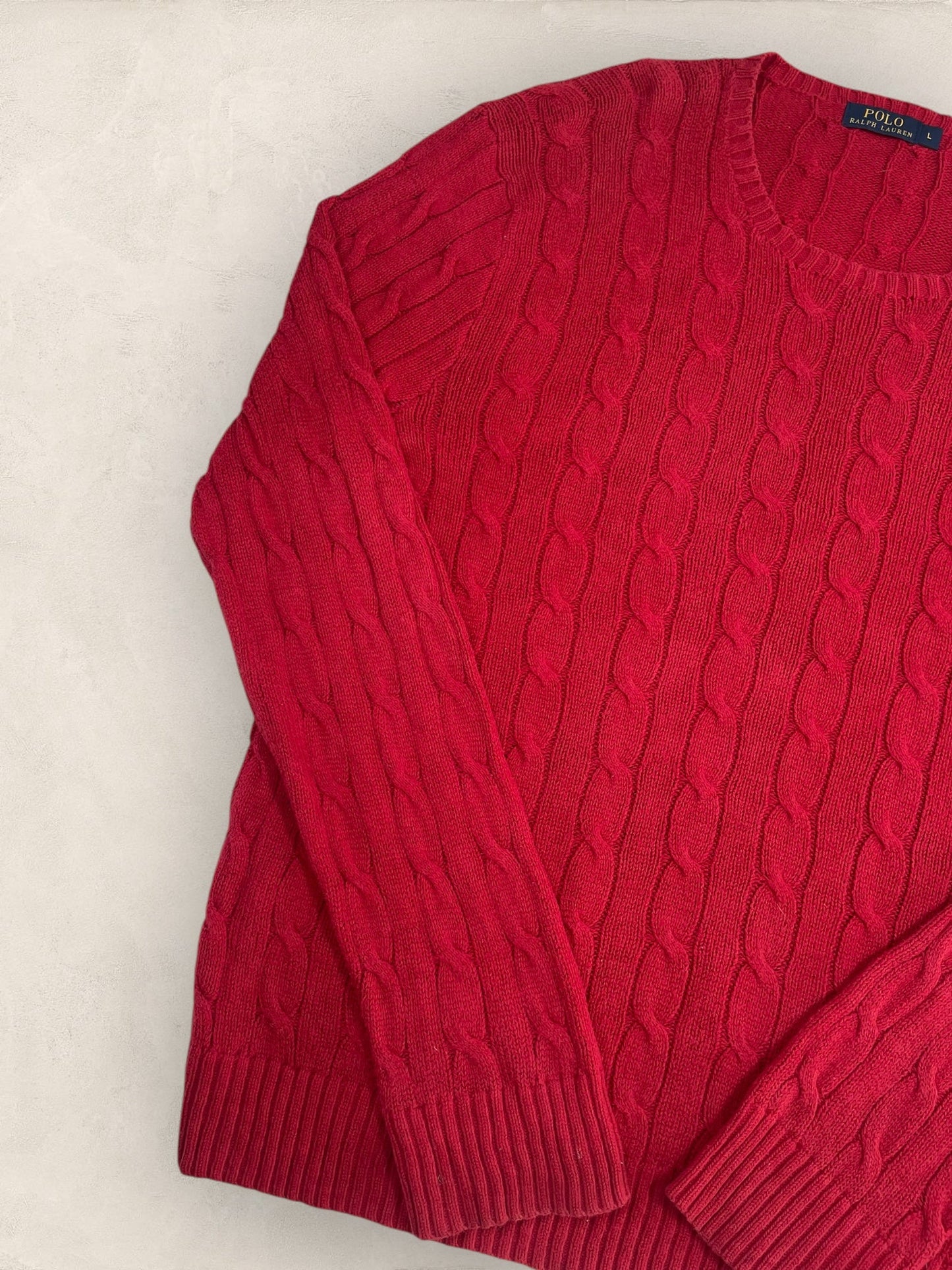 Pull Torsadé Ralph Lauren Homme #1861 - Rouge - L - amifrip - Friperie en ligne et vêtements vintage