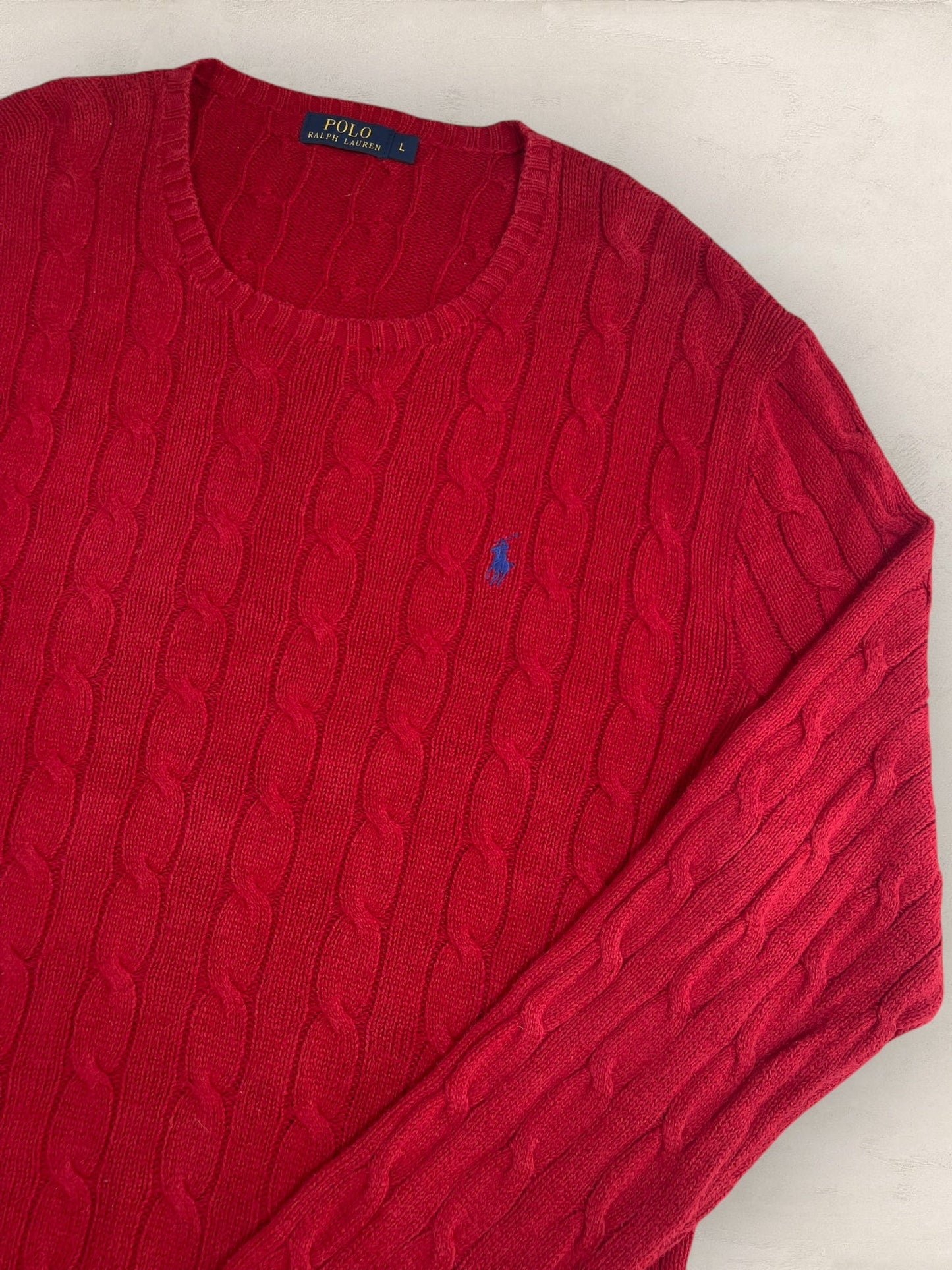 Pull Torsadé Ralph Lauren Homme #1861 - Rouge - L - amifrip - Friperie en ligne et vêtements vintage