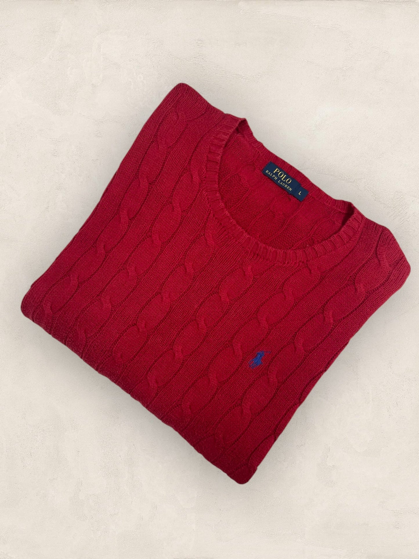 Pull Torsadé Ralph Lauren Homme #1861 - Rouge - L - amifrip - Friperie en ligne et vêtements vintage