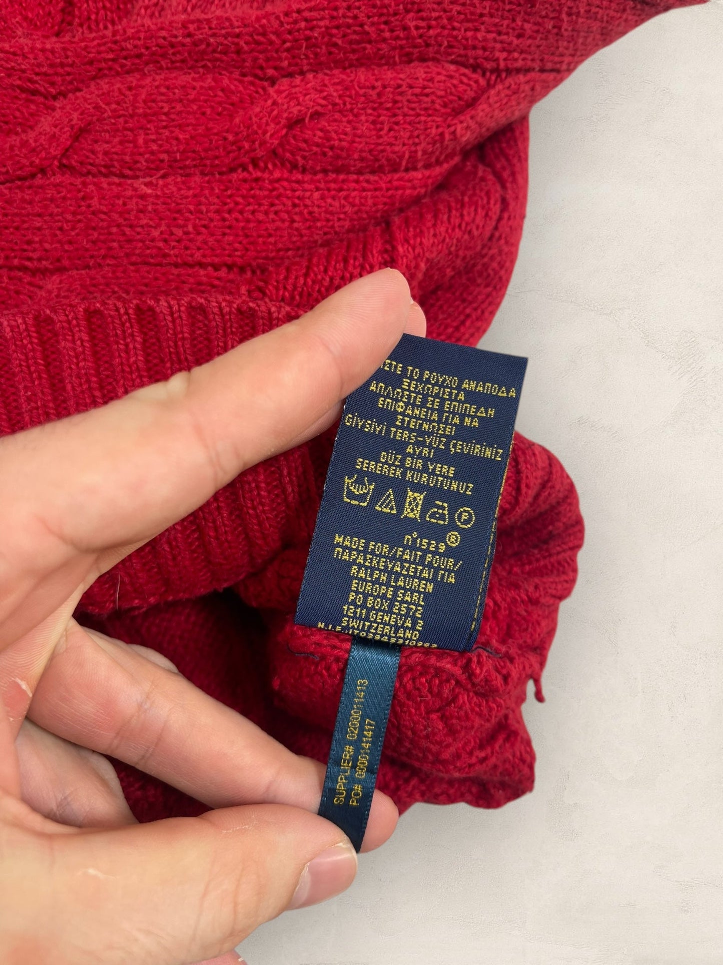 Pull Torsadé Ralph Lauren Homme #1861 - Rouge - L - amifrip - Friperie en ligne et vêtements vintage