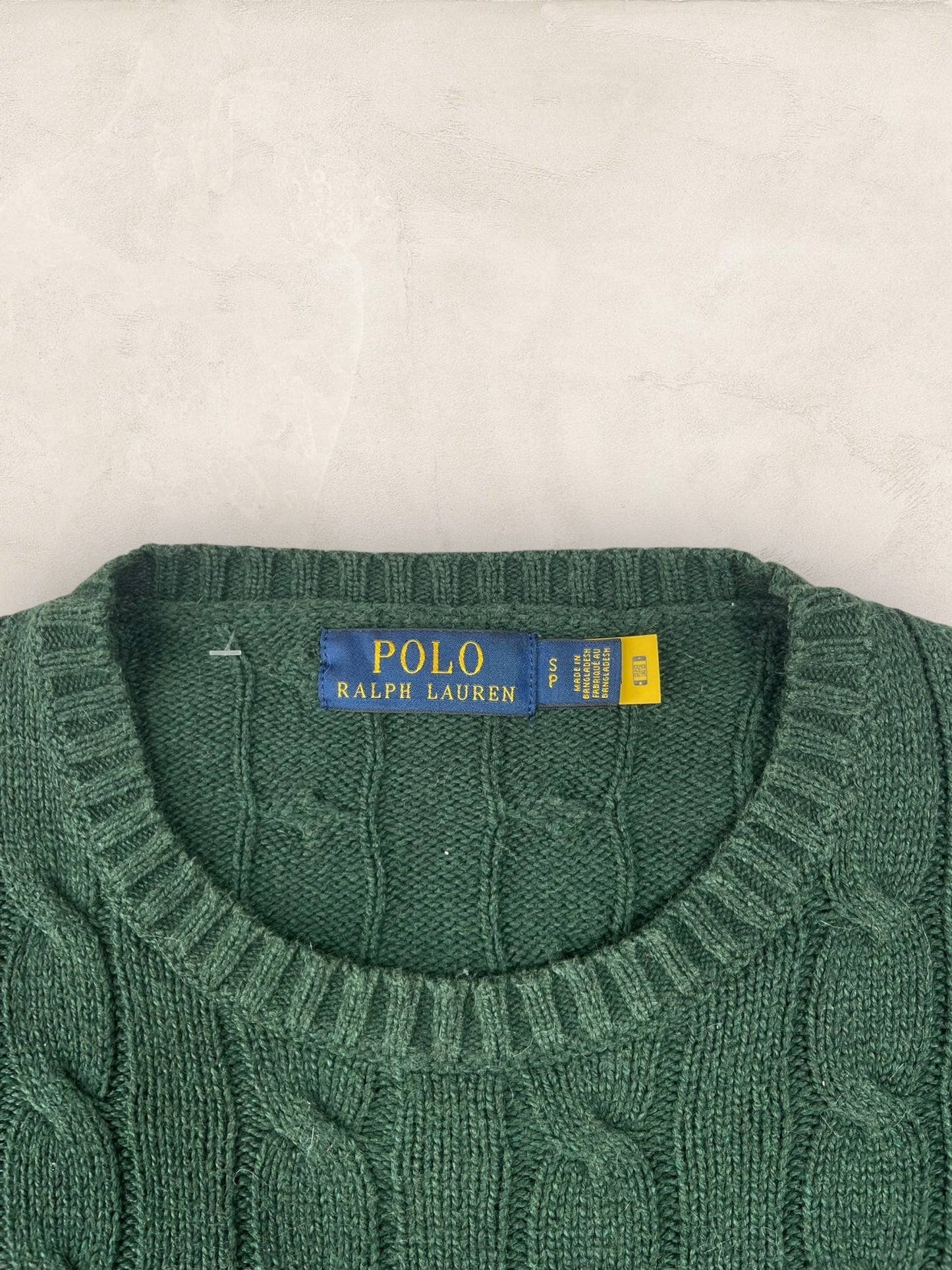 Pull Torsadé Ralph Lauren Vert S Homme Ref : 1582 - Vert - S - amifrip - Friperie en ligne et vêtements vintage
