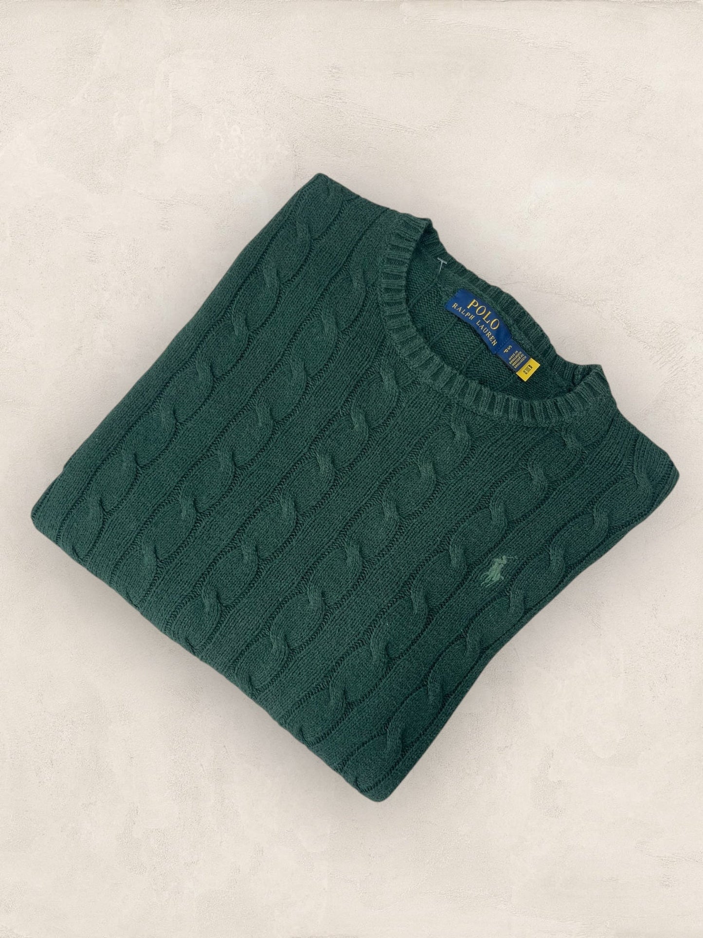 Pull Torsadé Ralph Lauren Vert S Homme Ref : 1582 - Vert - S - amifrip - Friperie en ligne et vêtements vintage