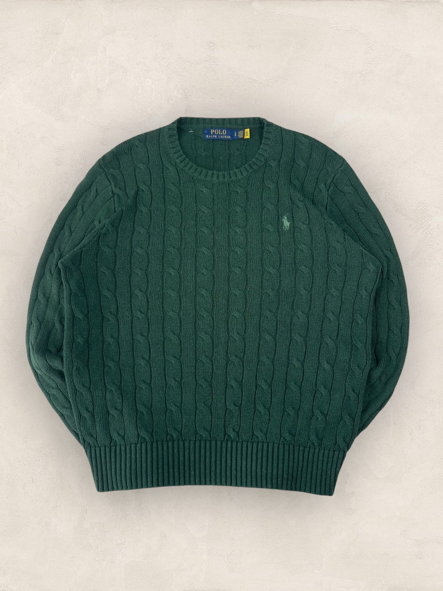 Pull Torsadé Ralph Lauren Vert S Homme Ref : 1582 - Vert - S - amifrip - Friperie en ligne et vêtements vintage