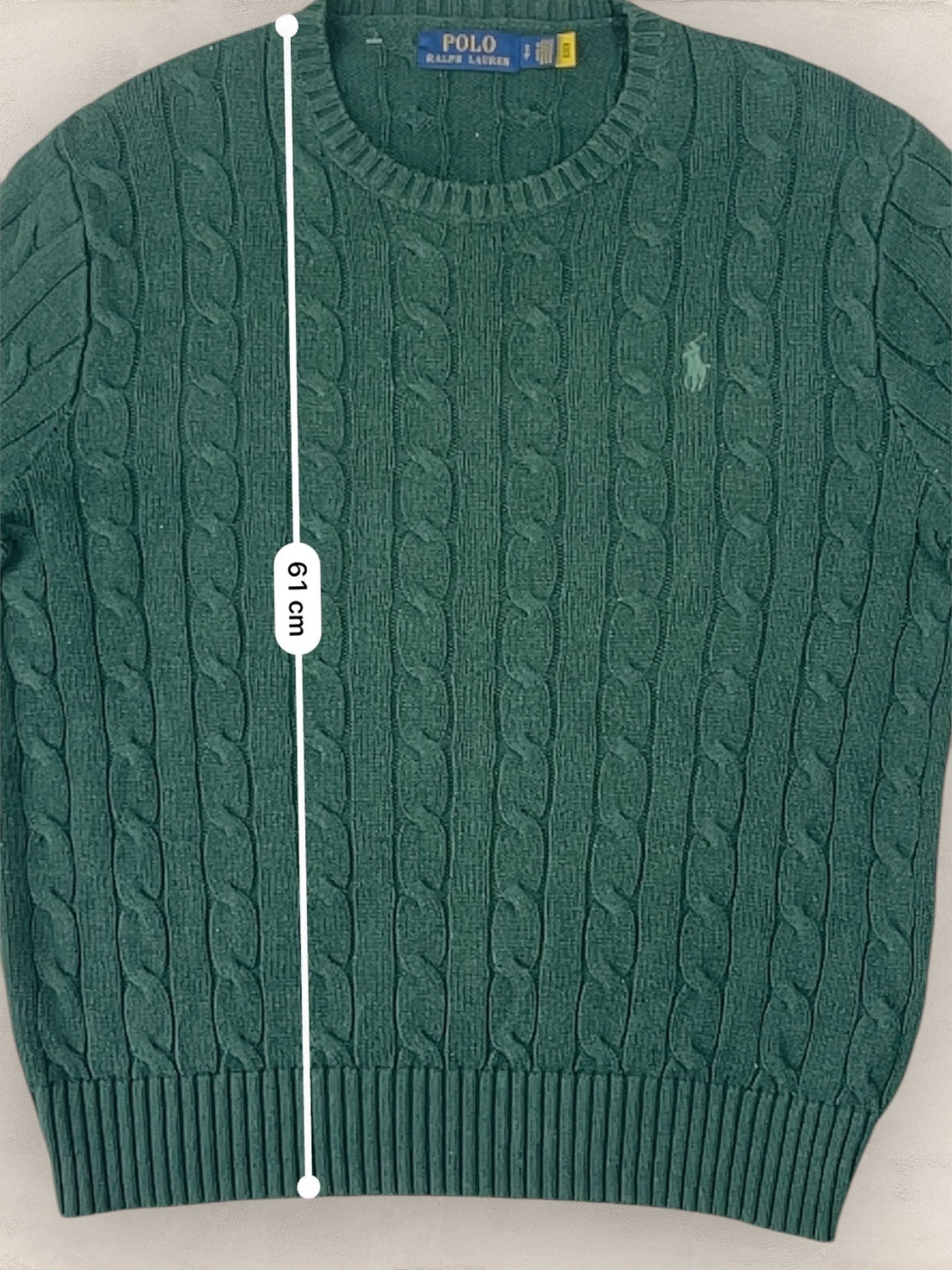 Pull Torsadé Ralph Lauren Vert S Homme Ref : 1582 - Vert - S - amifrip - Friperie en ligne et vêtements vintage