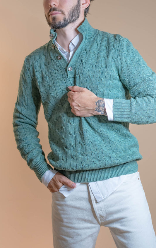 Pull Torsadée Ralph Lauren Homme 487 - VERT - S - amifrip - Friperie en ligne et vêtements vintage