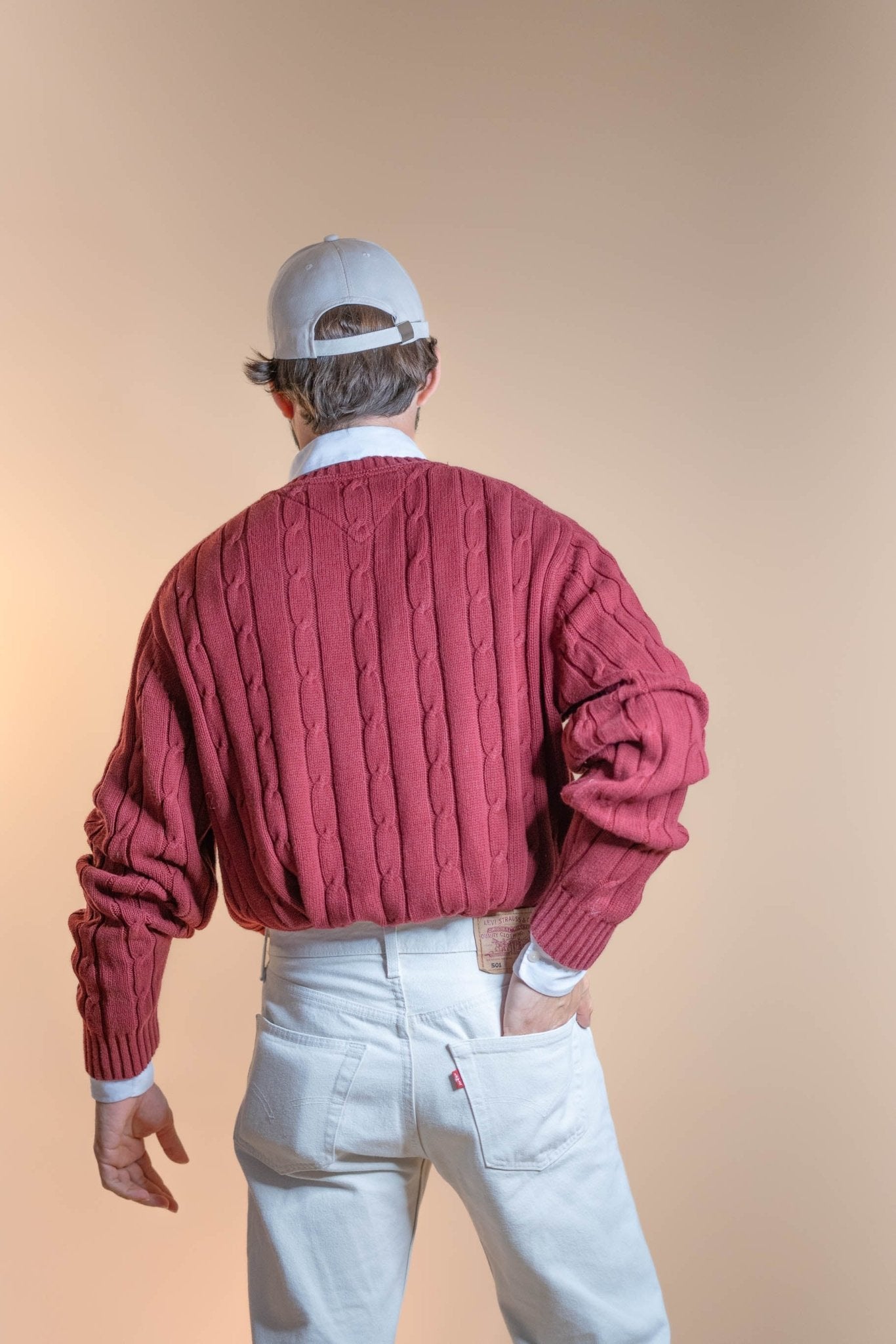 Pull Torsadée Tommy Hilfiger Homme 635 - ROUGE - L - amifrip - Friperie en ligne et vêtements vintage
