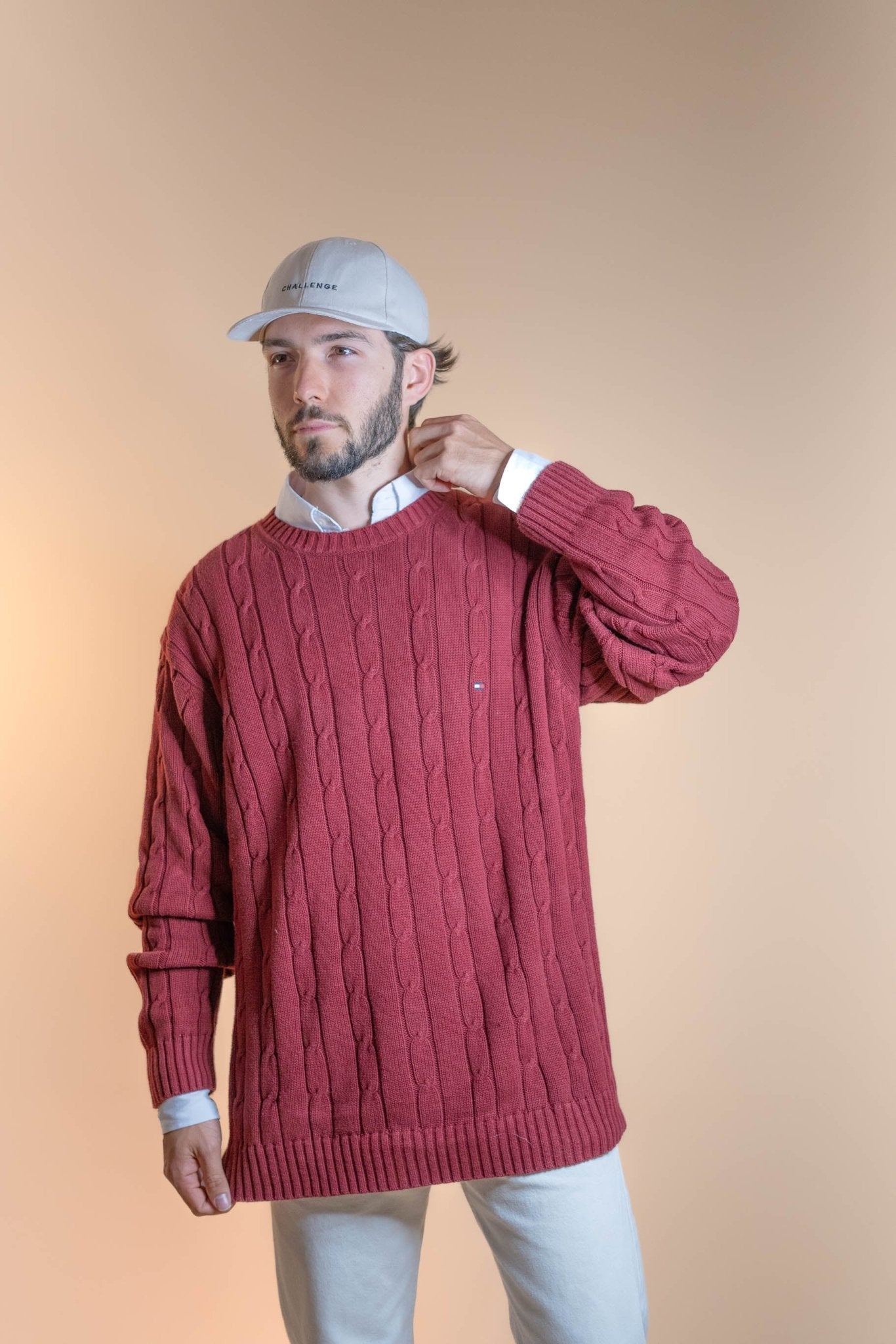 Pull Torsadée Tommy Hilfiger Homme 635 - ROUGE - L - amifrip - Friperie en ligne et vêtements vintage