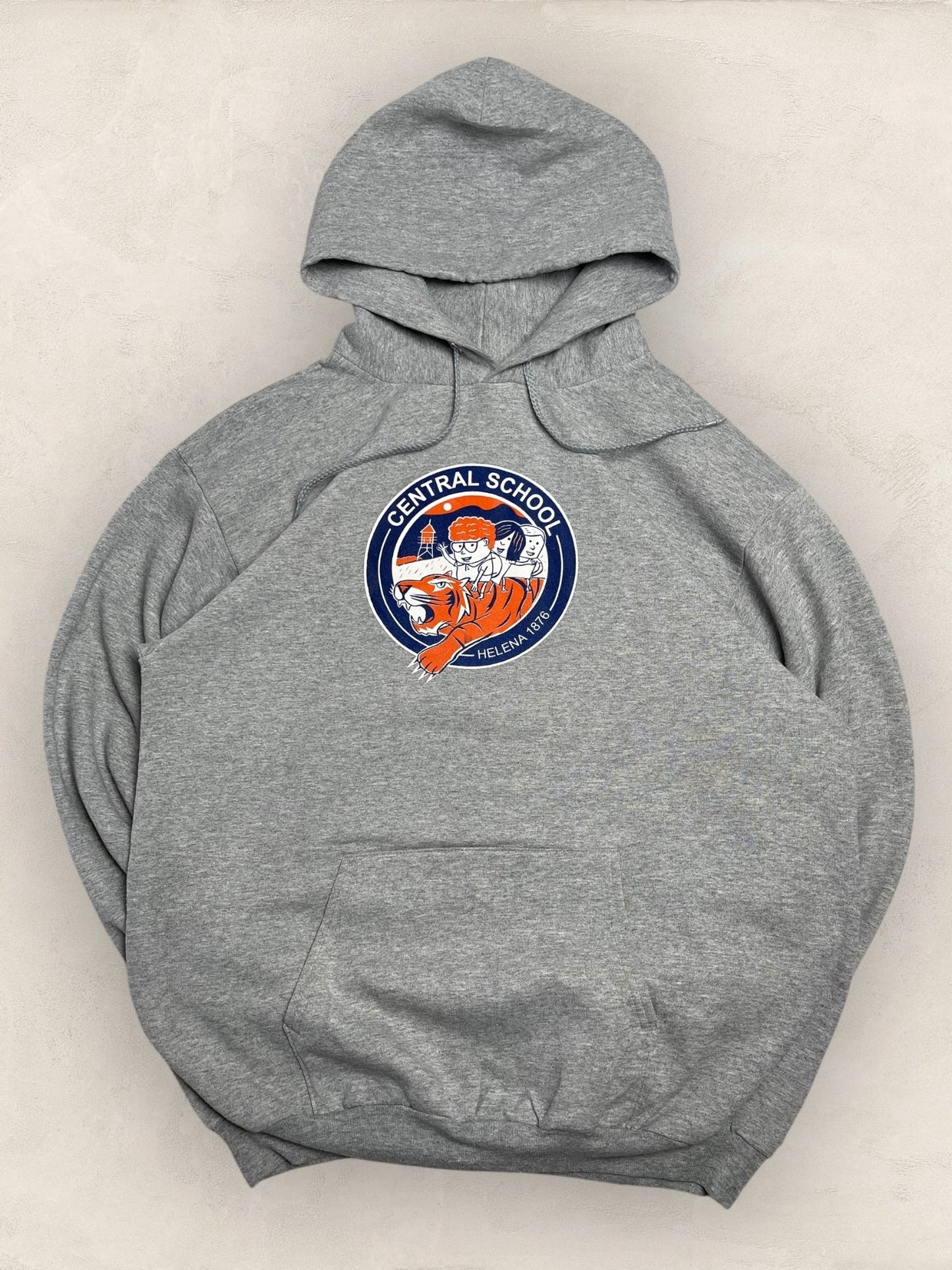 Sweat à capuche Sport - Team « Central School » #2251 - GRIS - M - amifrip - Friperie en ligne et vêtements vintage