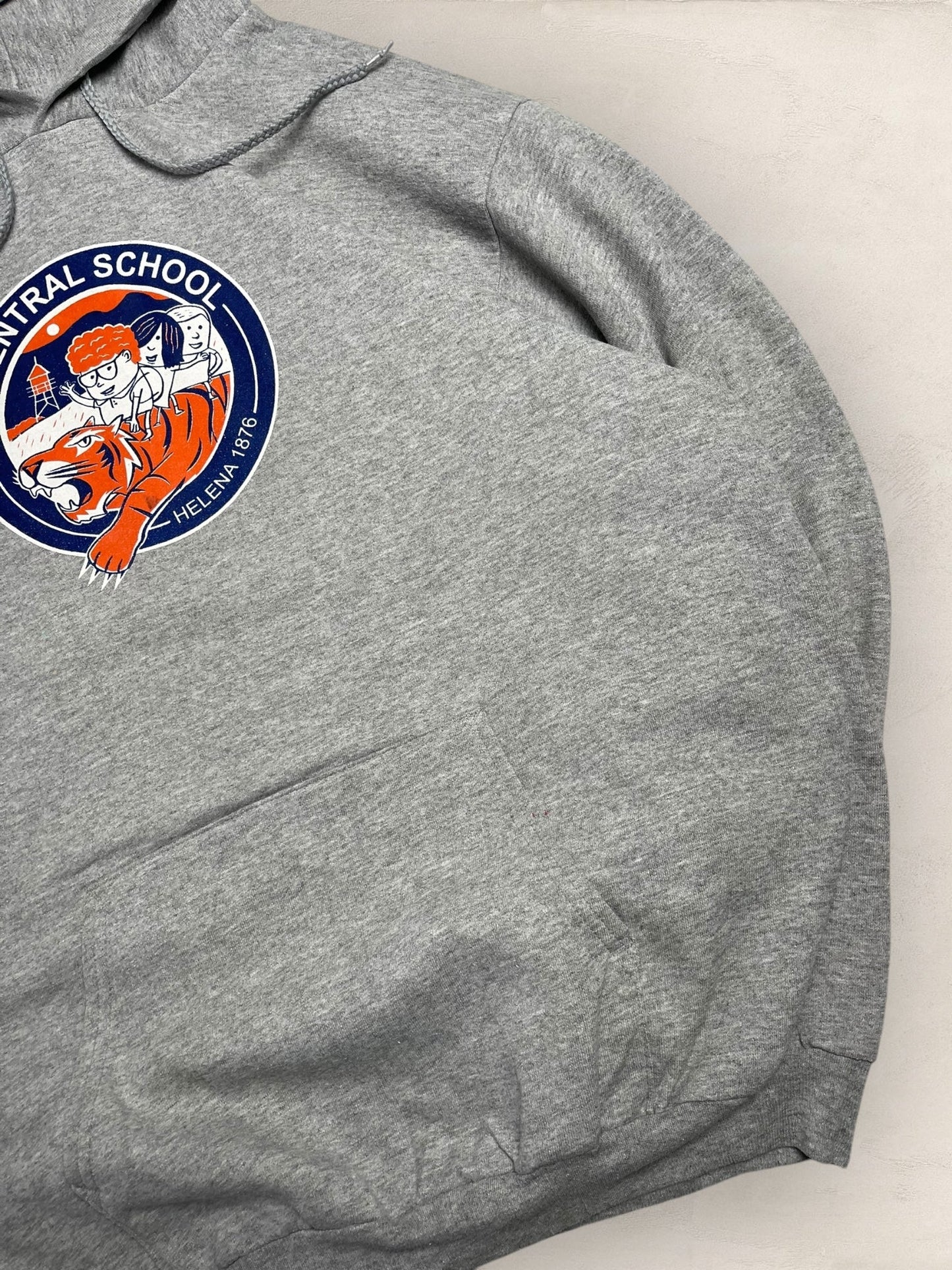 Sweat à capuche Sport - Team « Central School » #2251 - GRIS - M - amifrip - Friperie en ligne et vêtements vintage
