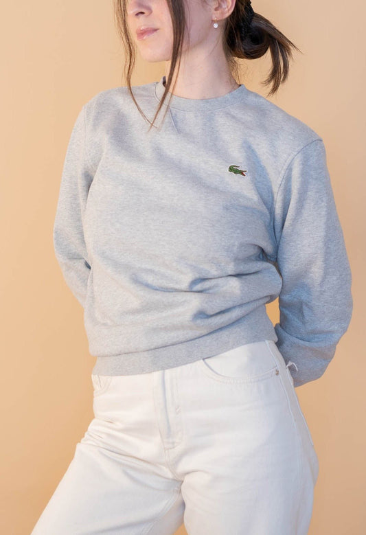 Sweat Lacoste Femme 556 - GRIS - XS - amifrip - Friperie en ligne et vêtements vintage