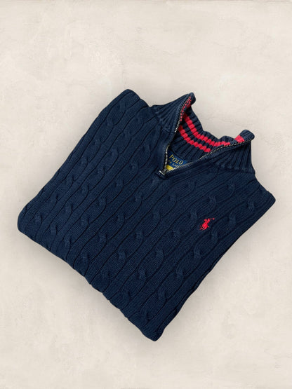 1/4 zip Femme Ralph Lauren Bleu Marine S Ref:3719 - Bleu Marine - S - amifrip