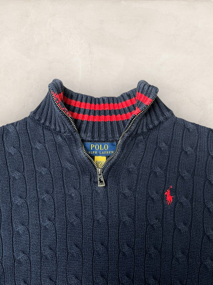 1/4 zip Femme Ralph Lauren Bleu Marine S Ref:3719 - Bleu Marine - S - amifrip