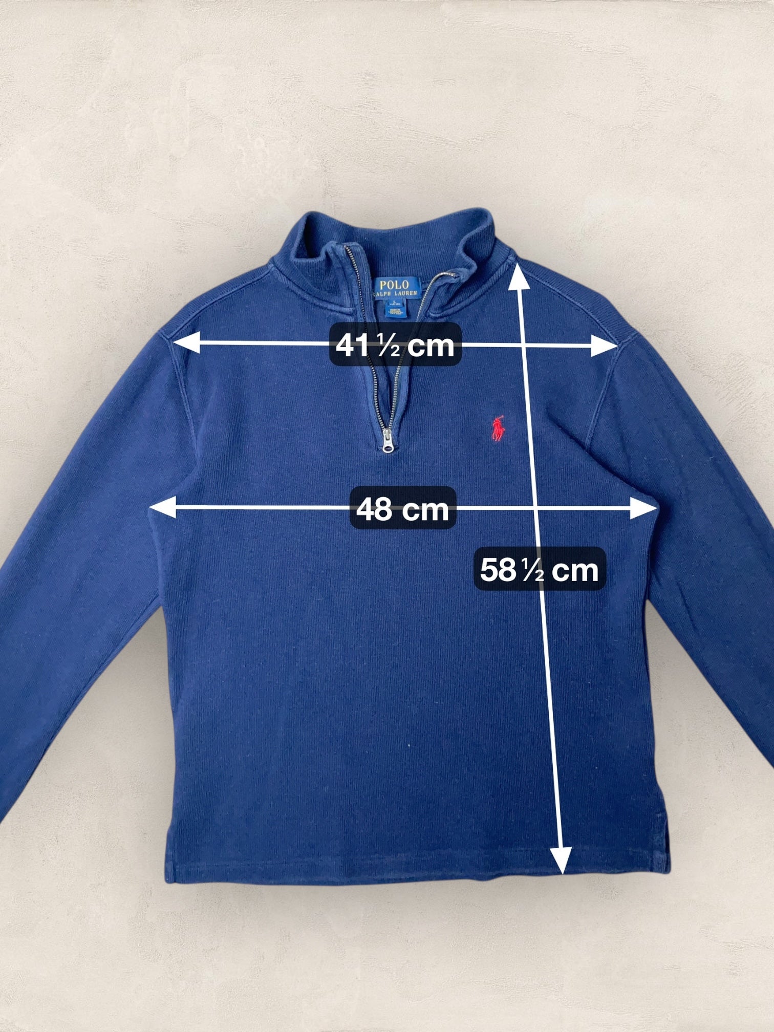 1/4 zip Homme Ralph Lauren Bleu Marine S Ref:3728 - Bleu Marine - S - amifrip