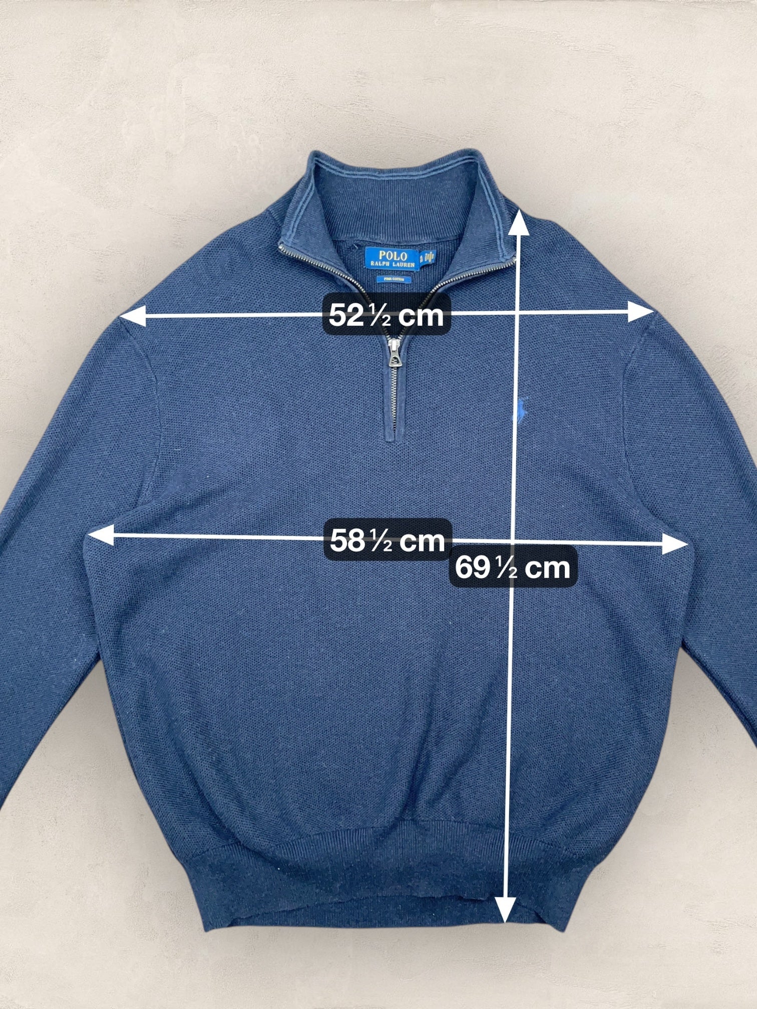 1/4 zip Homme Ralph Lauren Bleu Marine XL Ref:3736 - Bleu Marine - XL - amifrip