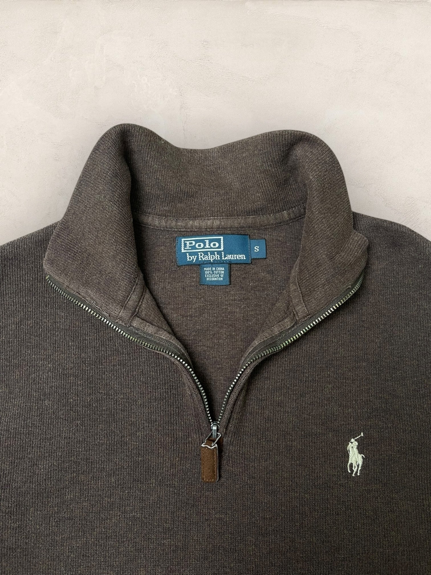 1/4 zip Homme Ralph Lauren Marron S Ref:3712 - Marron - S - amifrip
