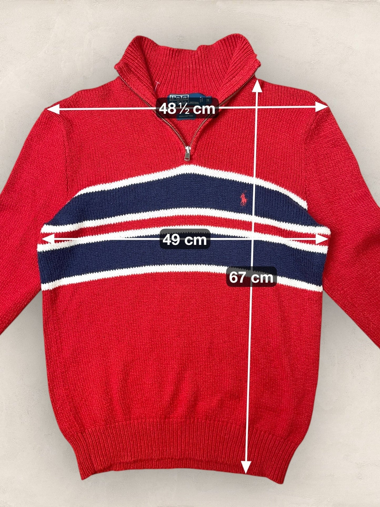 1/4 zip Homme Ralph Lauren Rouge M Ref:3713 - Rouge - M - amifrip