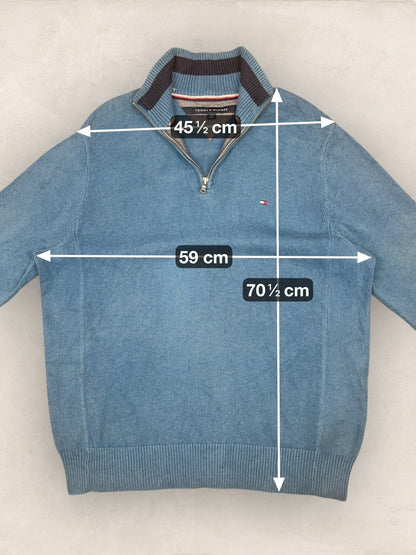 1/4 zip Homme Tommy Hilfiger Bleu L Ref:3605 - Bleu - L - amifrip